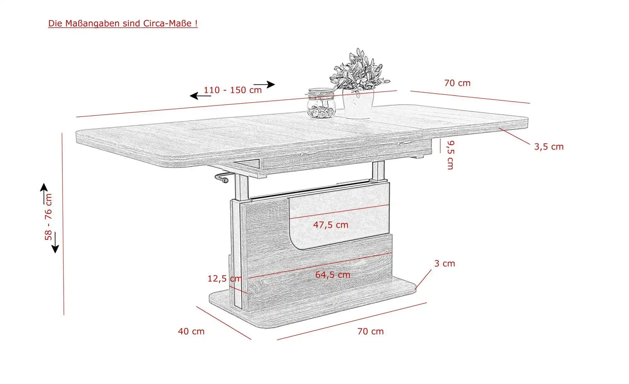 Thumbnail - Funktionscouchtisch Pantelleria ¦ holzfarben ¦ Maße (cm): B: 70 H: 76 Tische > Couchtische > Couchtische andere Formen ...