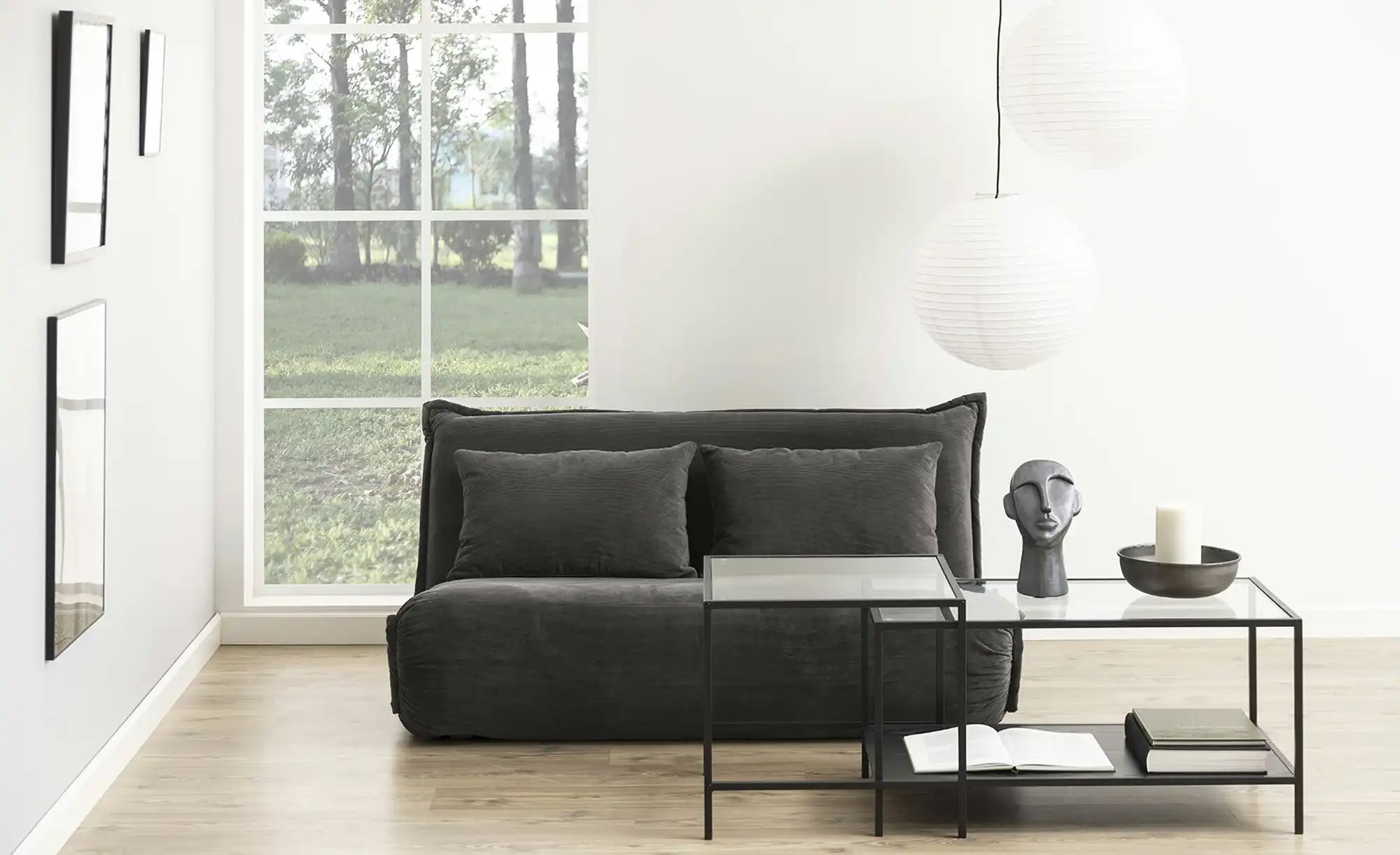 ACTONA GROUP Couchtisch, (Set, 2 St.), Metallgestell im Industrie-Look, Gla günstig online kaufen