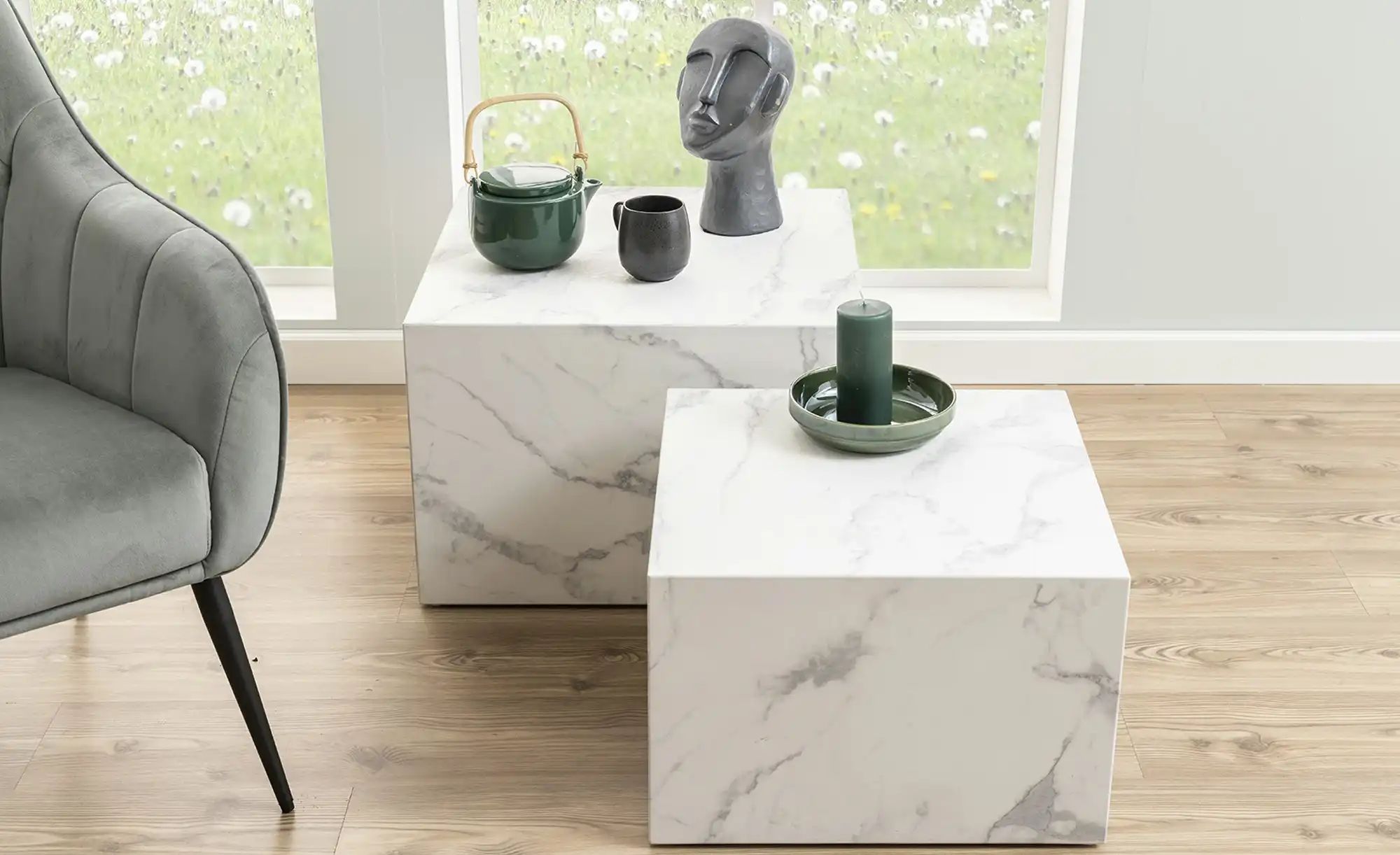 Thumbnail - Couchtisch 2er Set  Chioggio ¦ weiß ¦ Maße (cm): B: 58 H: 40 Tische > Couchtische > Couchtische rechteckig - Höffner