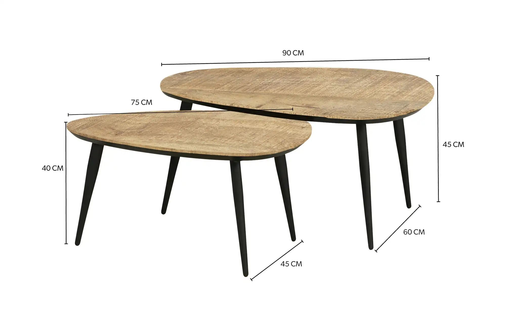 uno Couchtisch 2er Set  Dortmund ¦ holzfarben Tische > Couchtische > Coucht günstig online kaufen