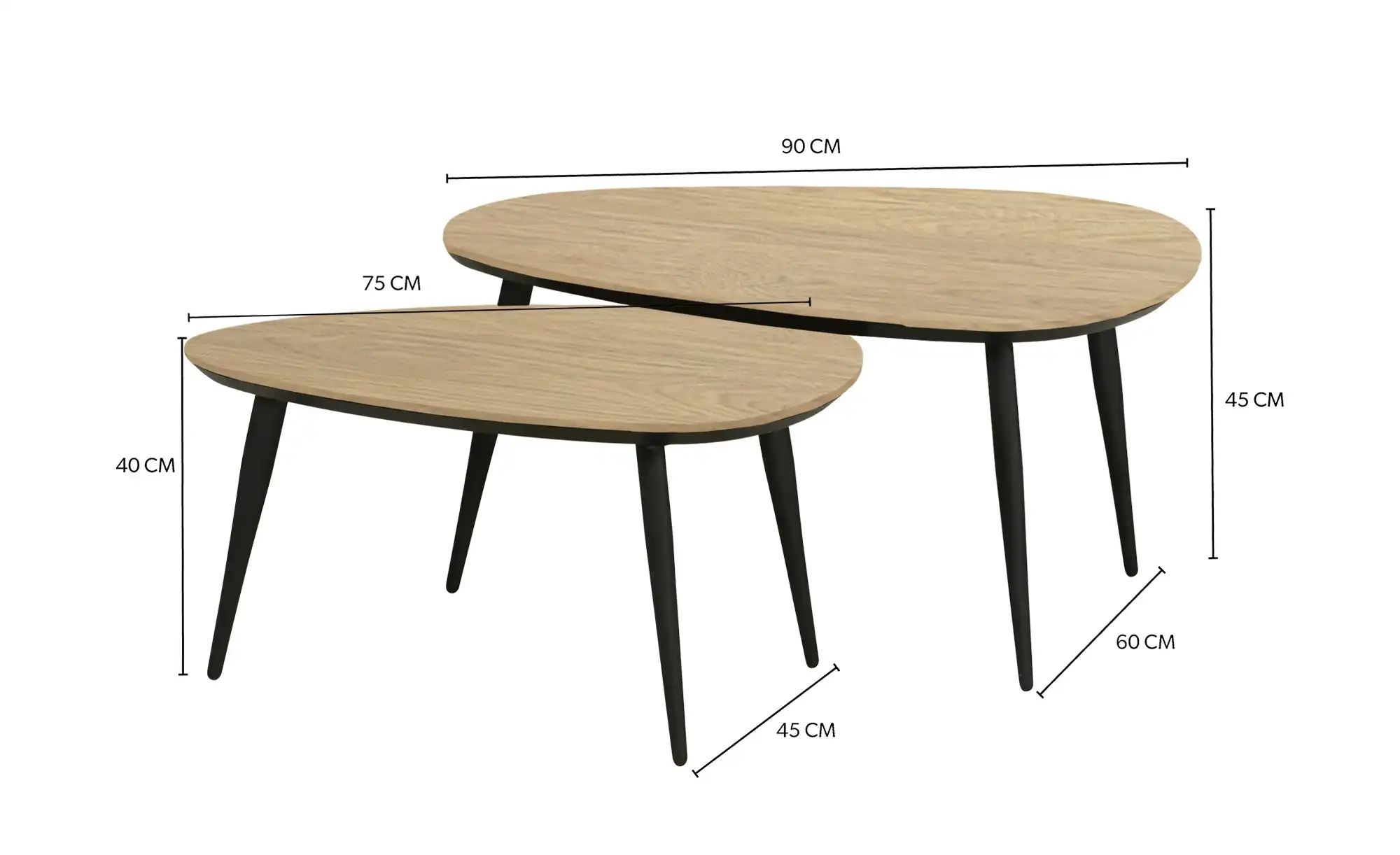 uno Couchtisch 2er Set  Dortmund ¦ holzfarben Tische > Couchtische > Coucht günstig online kaufen