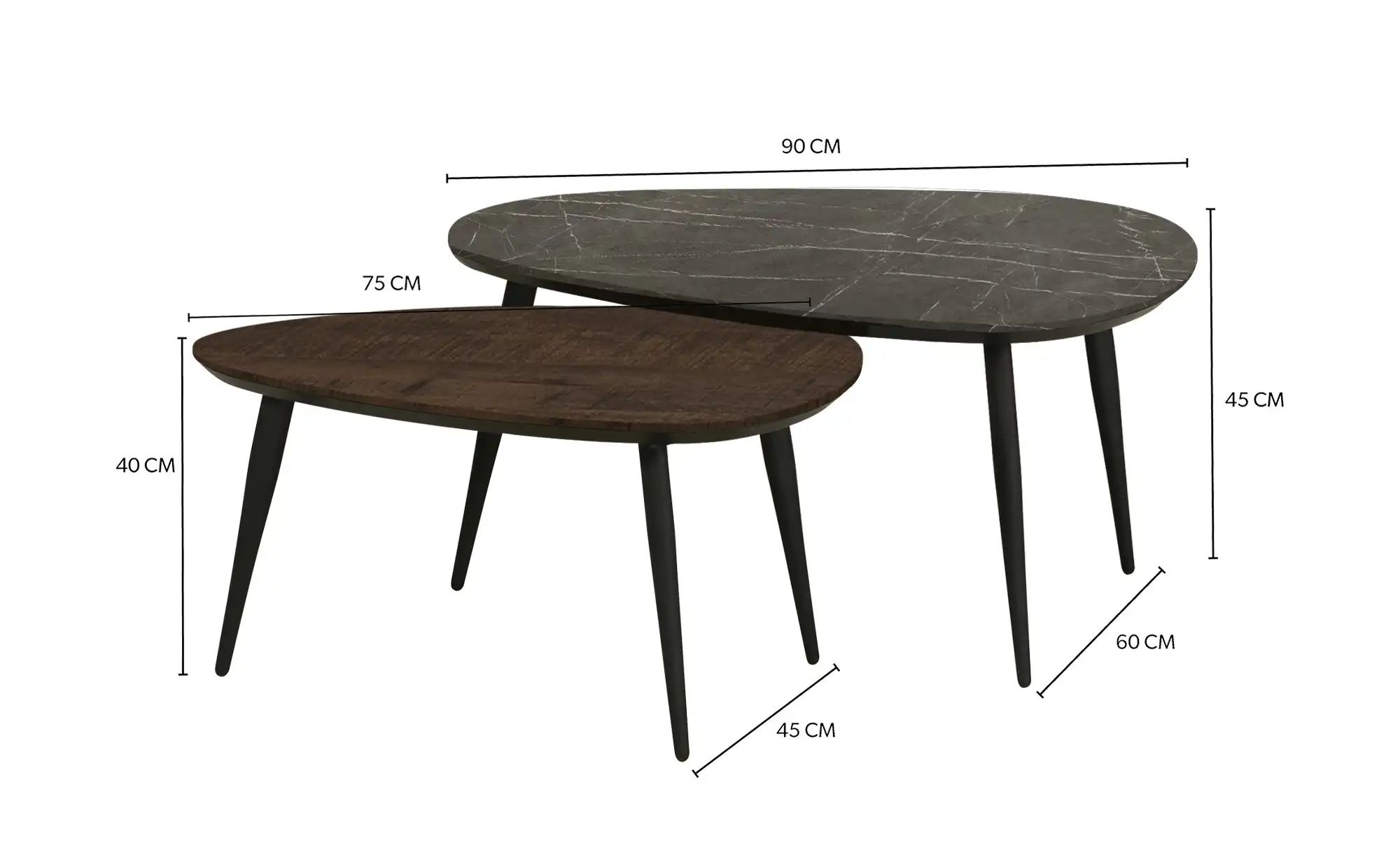uno Couchtisch 2er Set  Dortmund ¦ holzfarben Tische > Couchtische > Coucht günstig online kaufen