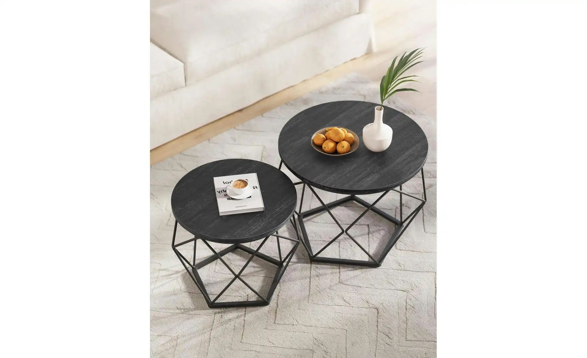 Couchtisch 2er-Set  Vignole ¦ schwarz ¦ Maße (cm): B: 60 H: 45 Tische > Cou günstig online kaufen