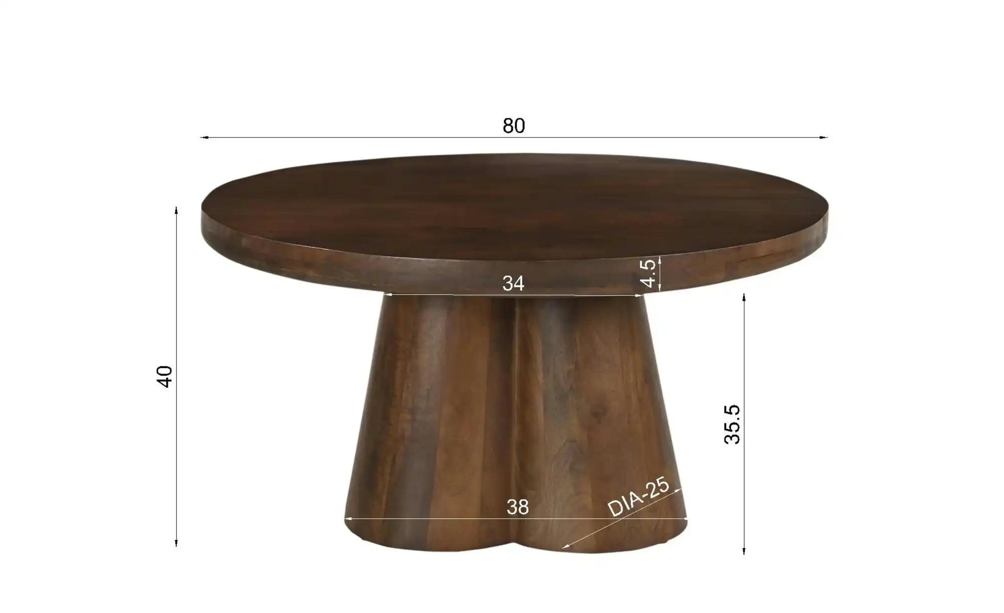 Couchtisch  Rondura ¦ braun ¦ Maße (cm): H: 40  Ø: 80 Tische > Couchtische günstig online kaufen