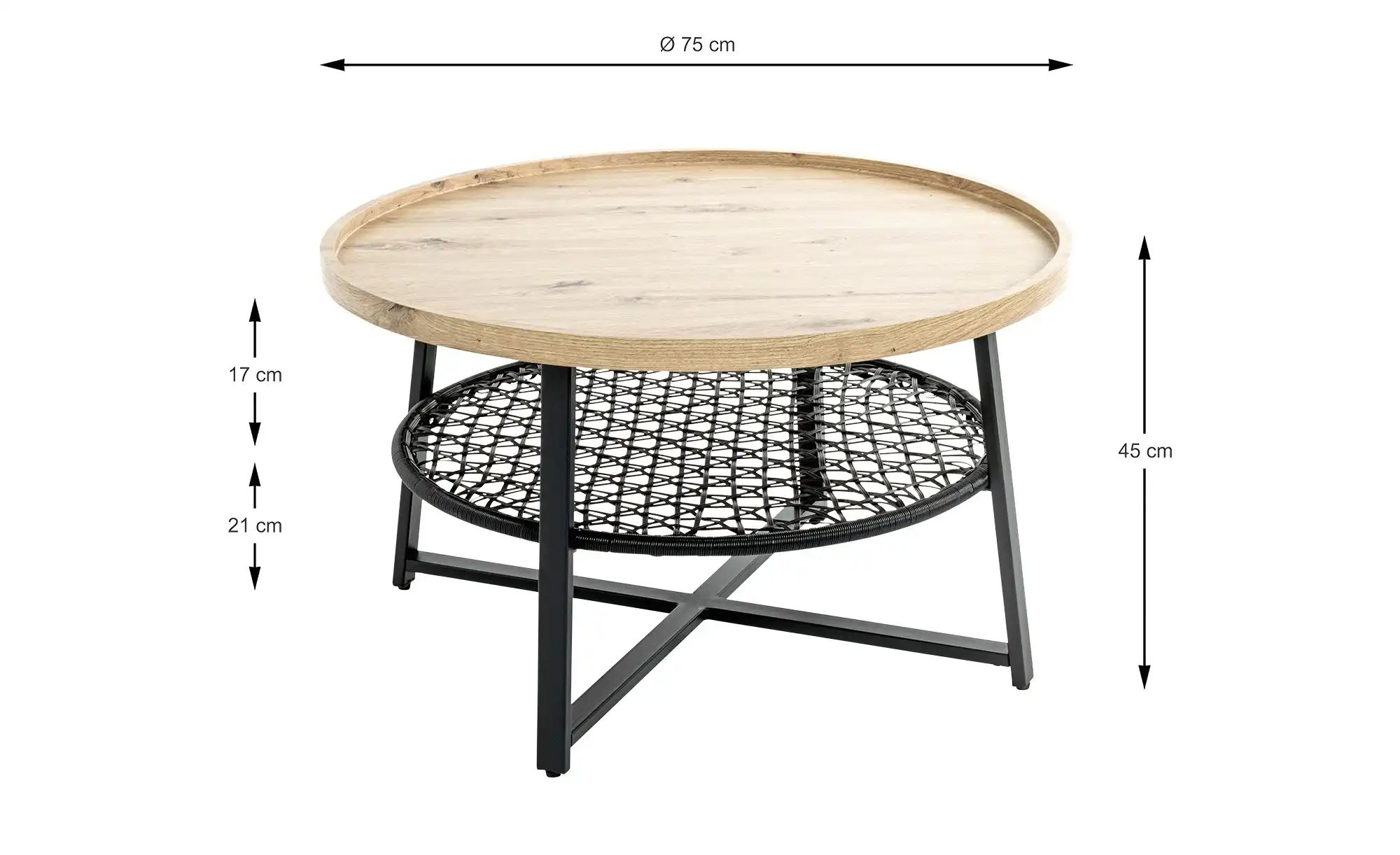 Couchtisch  Haiger ¦ holzfarben ¦ Maße (cm): H: 45  Ø: 75 Tische > Couchtis günstig online kaufen