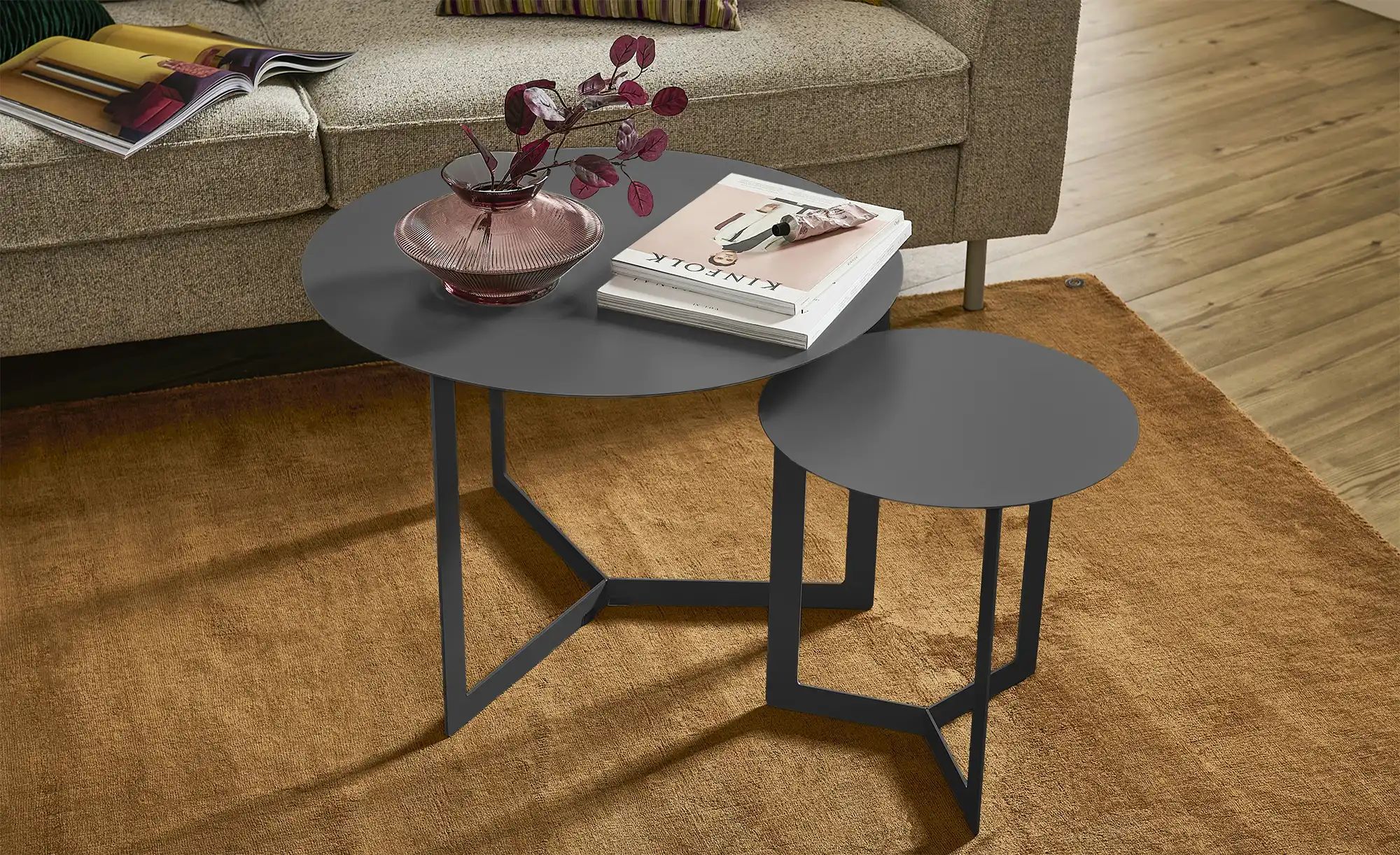 Thumbnail - Love it Couchtisch 2er-Set Palmaria ¦ schwarz ¦ Maße (cm): H: 45 Ø: 65 Tische > Couchtische > Couchtische rund - Höffn...