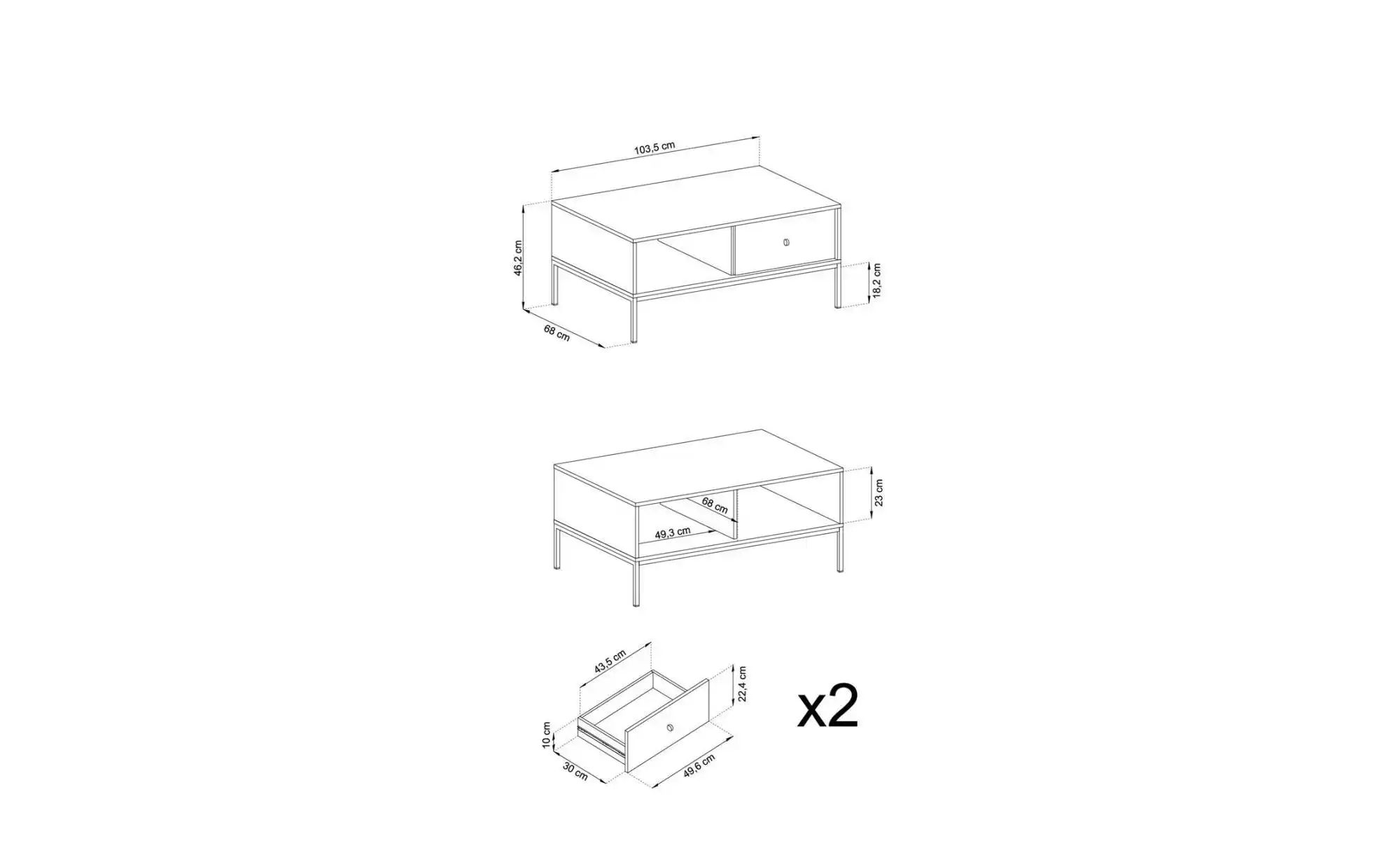 Couchtisch  Molly ¦ beige ¦ Maße (cm): B: 103,5 H: 46,2 Tische > Couchtisch günstig online kaufen