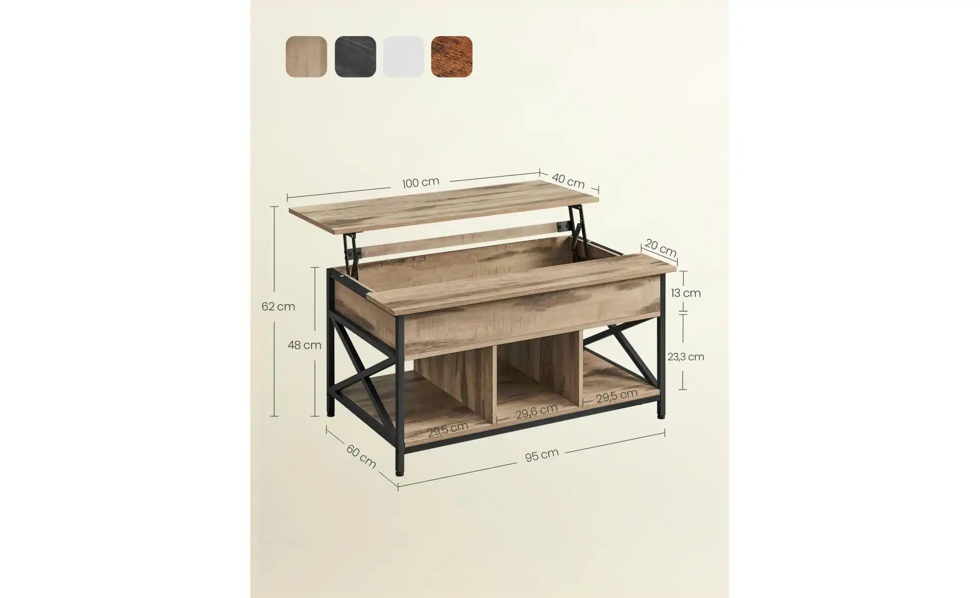 Couchtisch   ¦ braun ¦ Maße (cm): B: 100 H: 48 Tische > Couchtische > Couch günstig online kaufen