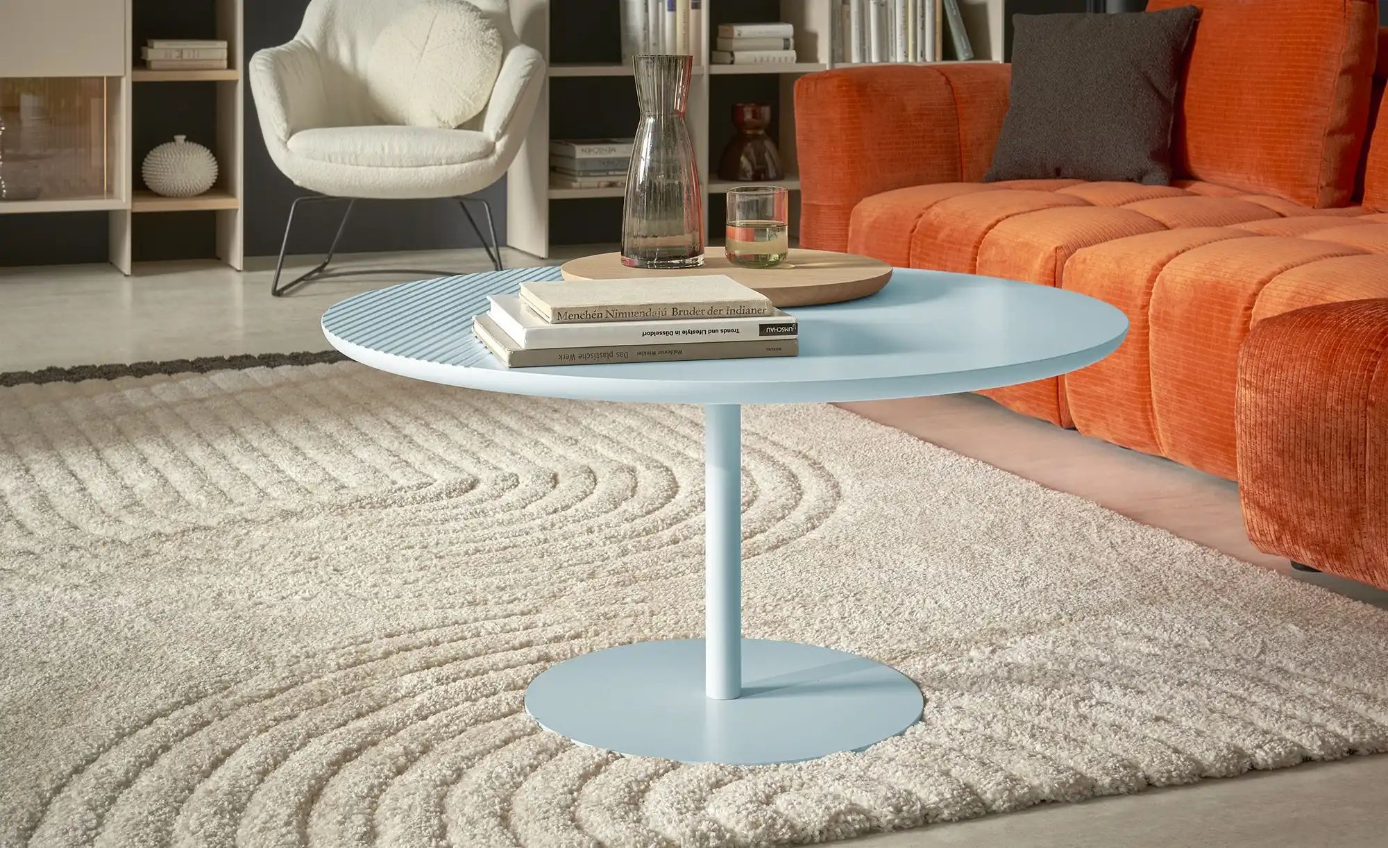 SCHÖNER WOHNEN Kollektion Beistelltisch  Henri ¦ blau ¦ Maße (cm): H: 45  Ø günstig online kaufen