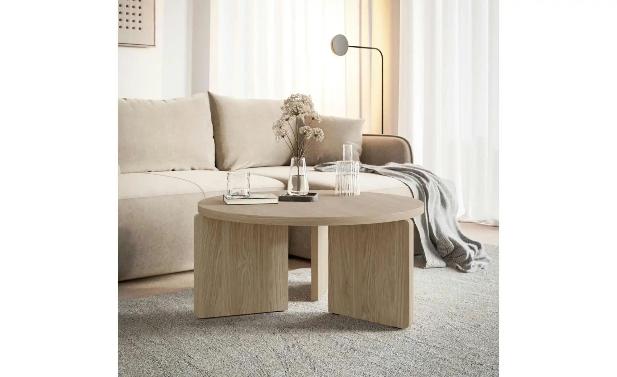 Selsey Couchtisch  Preffines ¦ holzfarben ¦ Maße (cm): H: 40,5  Ø: 88.5 Tis günstig online kaufen