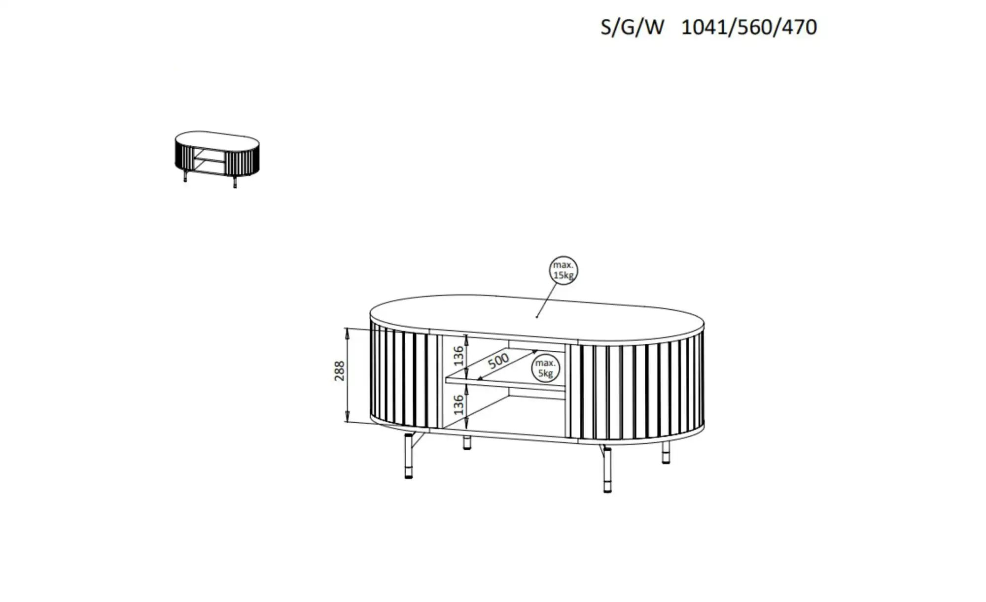 Couchtisch   ¦ schwarz ¦ Maße (cm): B: 104 H: 47 Tische > Couchtische > Cou günstig online kaufen