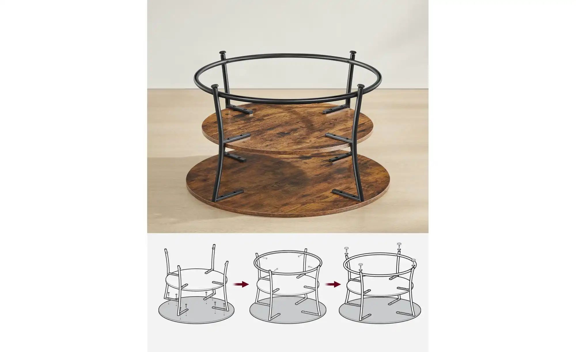 Couchtisch   ¦ braun ¦ Maße (cm): H: 45  Ø: 80 Tische > Couchtische > Couch günstig online kaufen