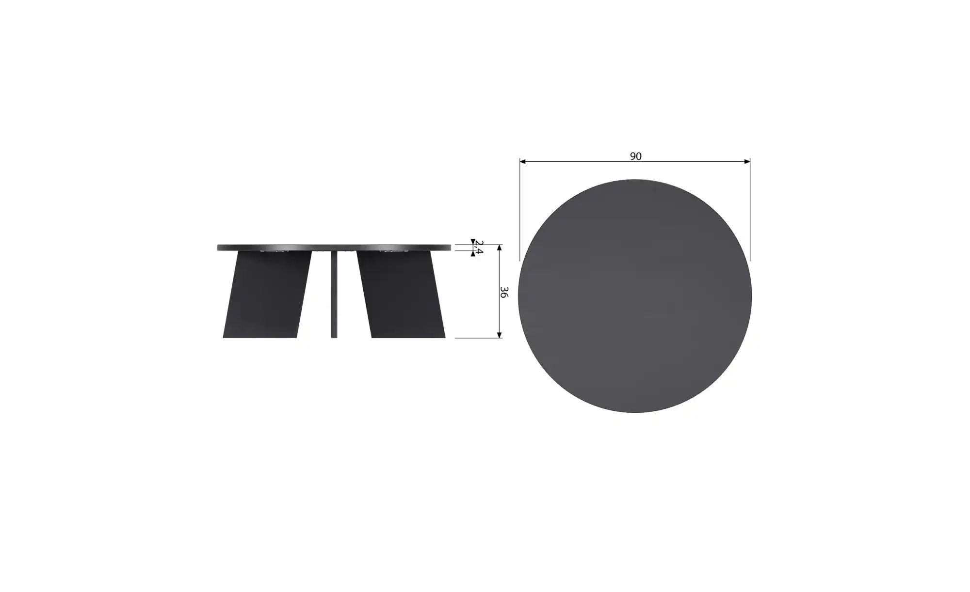 Couchtisch   ¦ schwarz ¦ Maße (cm): B: 90 H: 36 Tische > Couchtische > Couc günstig online kaufen