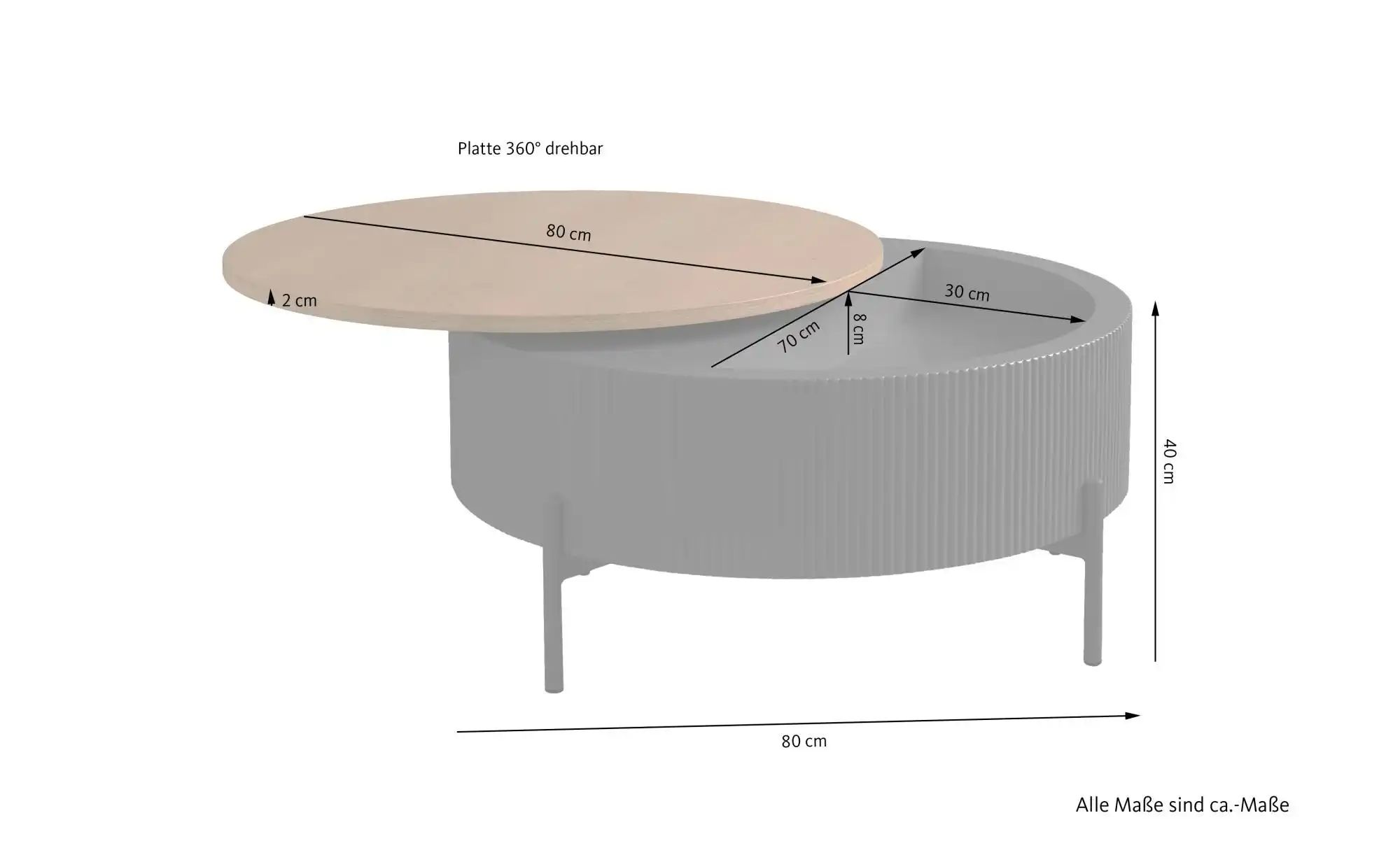 SCHÖNER WOHNEN Kollektion Couchtisch  Heroy ¦ holzfarben ¦ Maße (cm): B: 80 günstig online kaufen