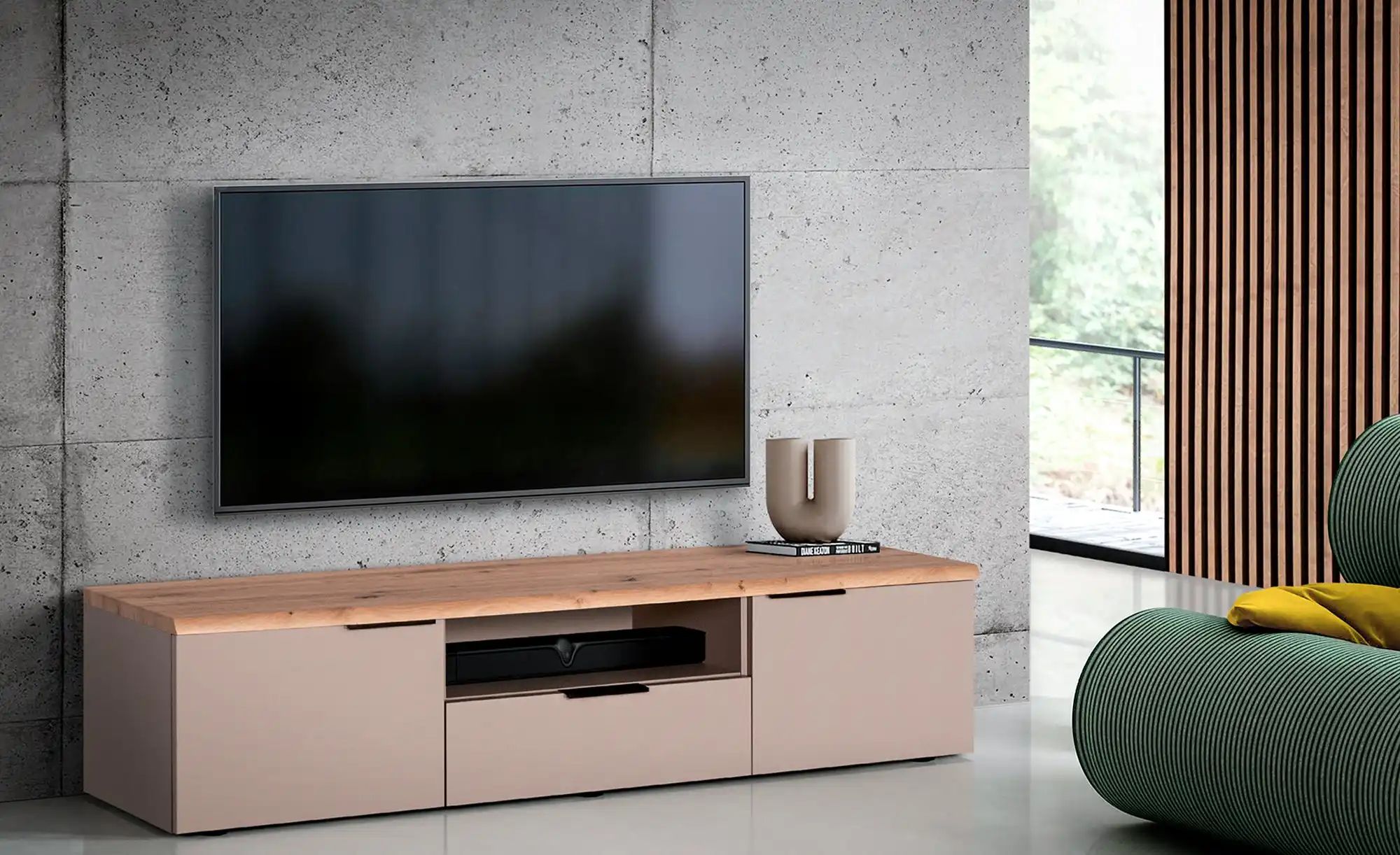 TV-Lowboard  Barolo ¦ grau ¦ Maße (cm): B: 150 H: 37 T: 43.0 TV- & Media Mö günstig online kaufen
