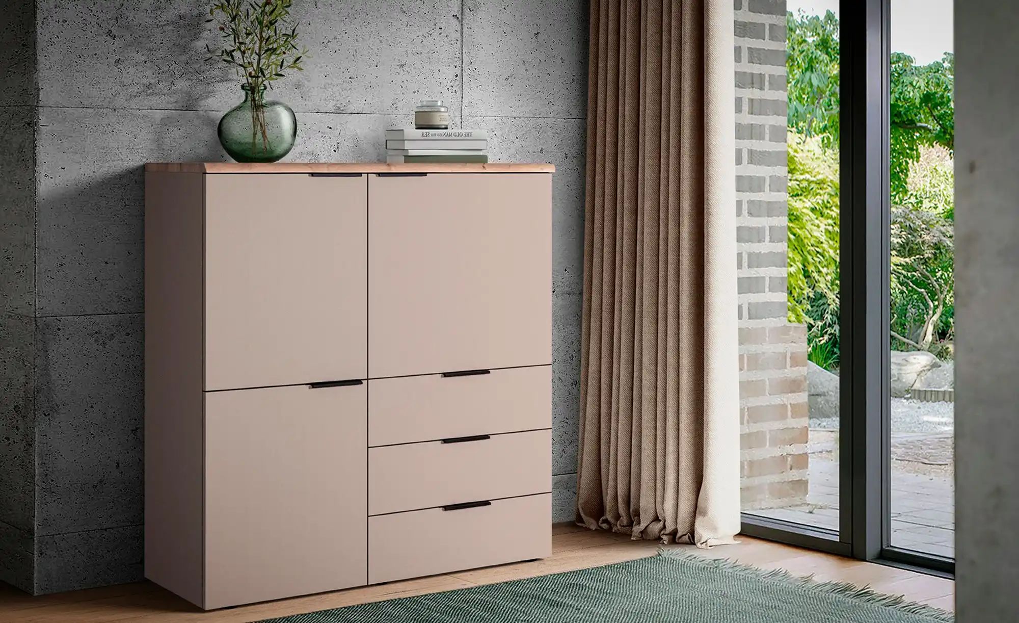 Highboard  Barolo ¦ grau ¦ Maße (cm): B: 110 H: 120 T: 43.0 Kommoden & Side günstig online kaufen