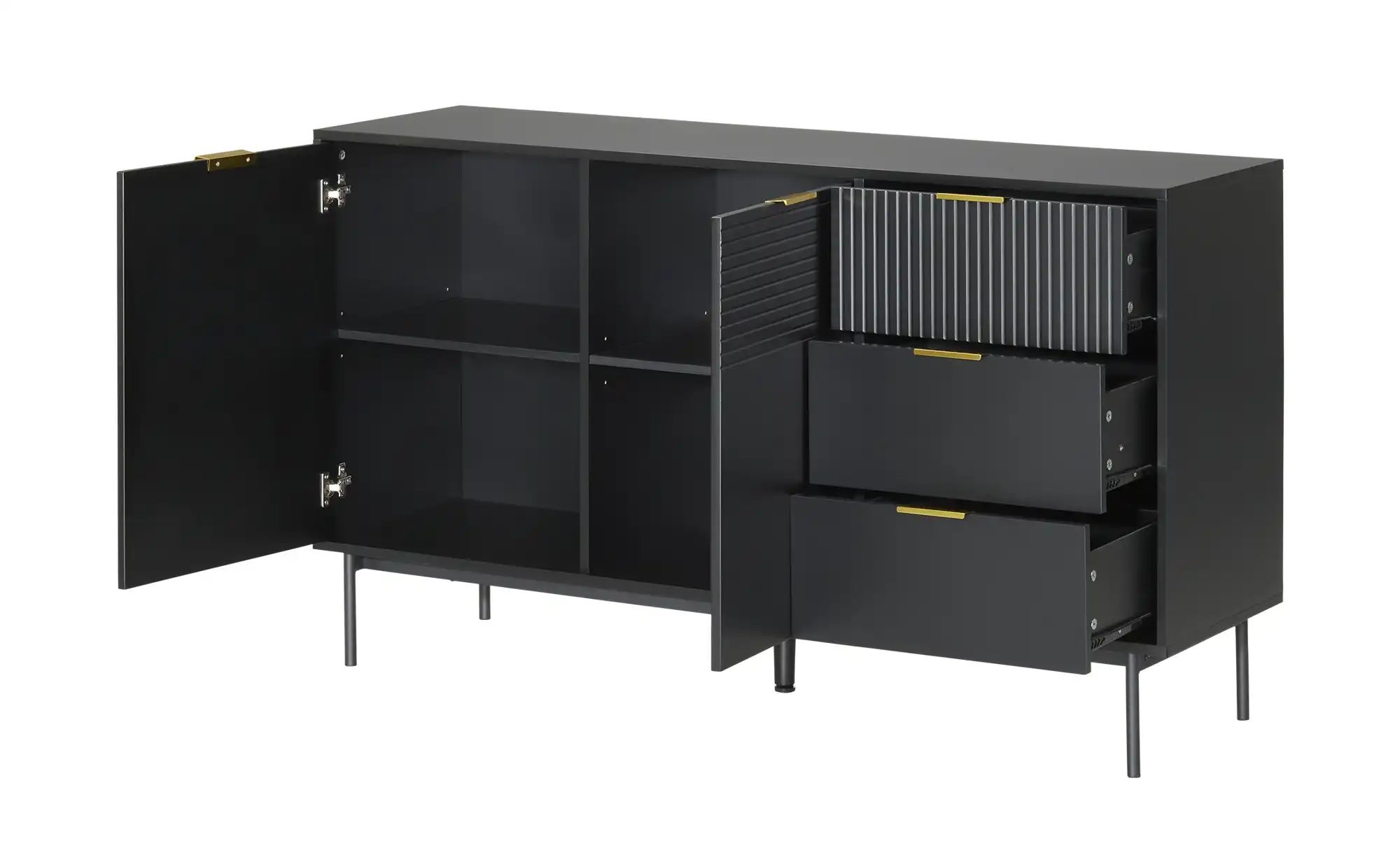 Sideboard  Nanno ¦ schwarz ¦ Maße (cm): B: 140 H: 80 T: 41,5 Kommoden & Sid günstig online kaufen