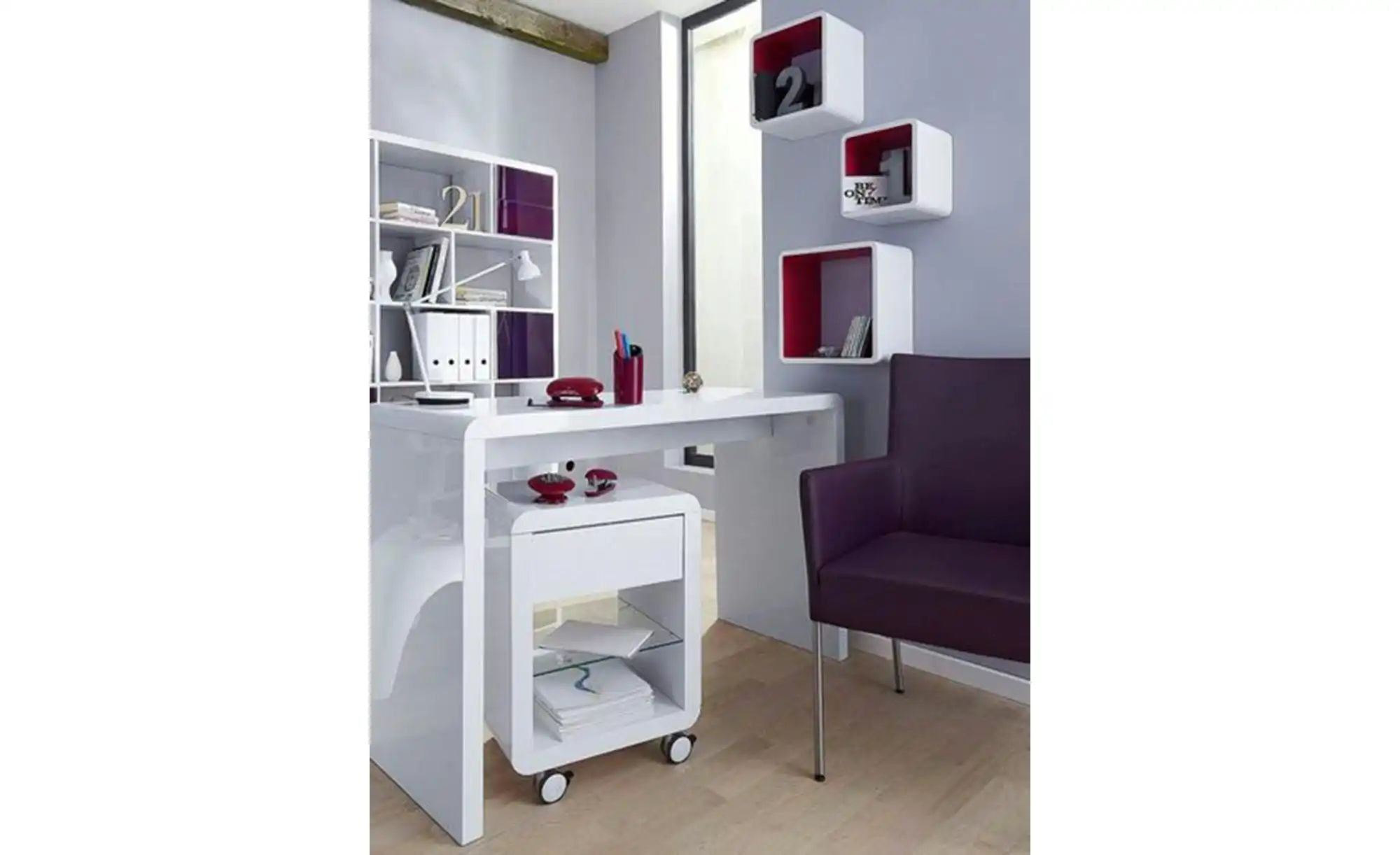 Thumbnail - Rollcontainer ¦ weiß ¦ Maße (cm): B: 43 H: 57 Tische > Beistelltische > Beistelltische auf Rollen - Höffner