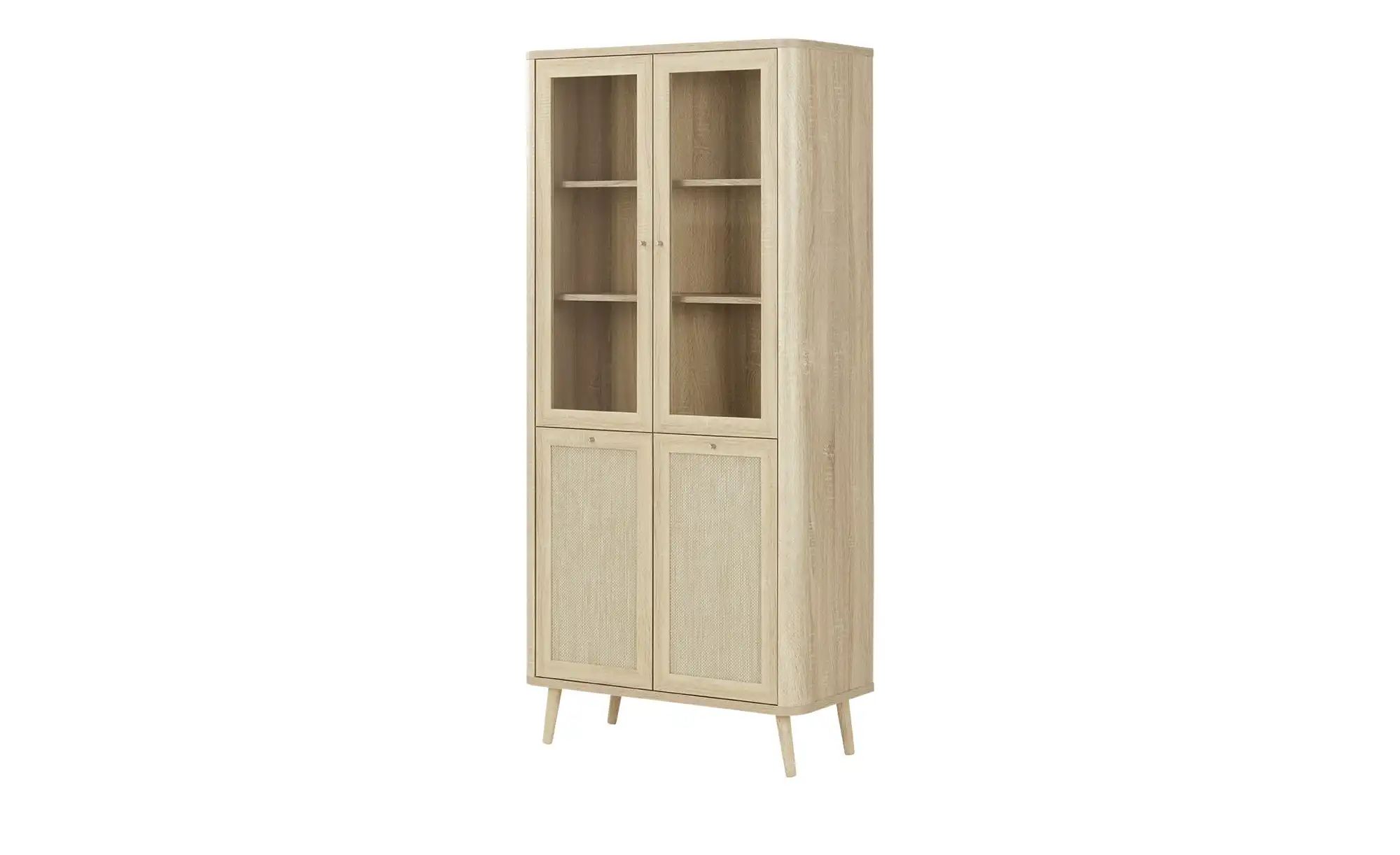 Roomers Vitrine  Rafia Premium ¦ holzfarben ¦ Maße (cm): B: 81 H: 177 T: 40 günstig online kaufen