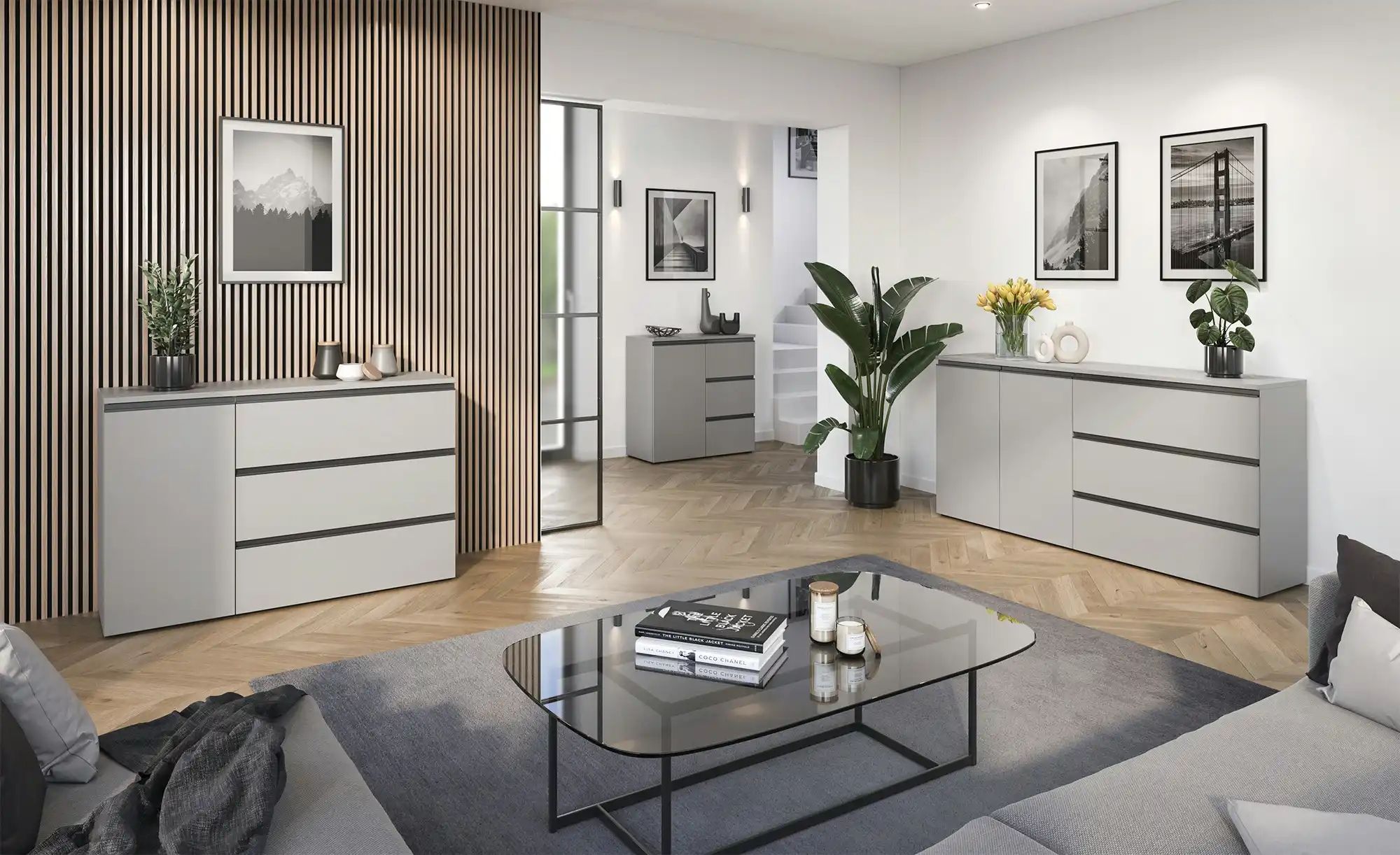 uno Sideboard  Beta ¦ grau ¦ Maße (cm): B: 90 H: 91 T: 41.0 Kommoden & Side günstig online kaufen