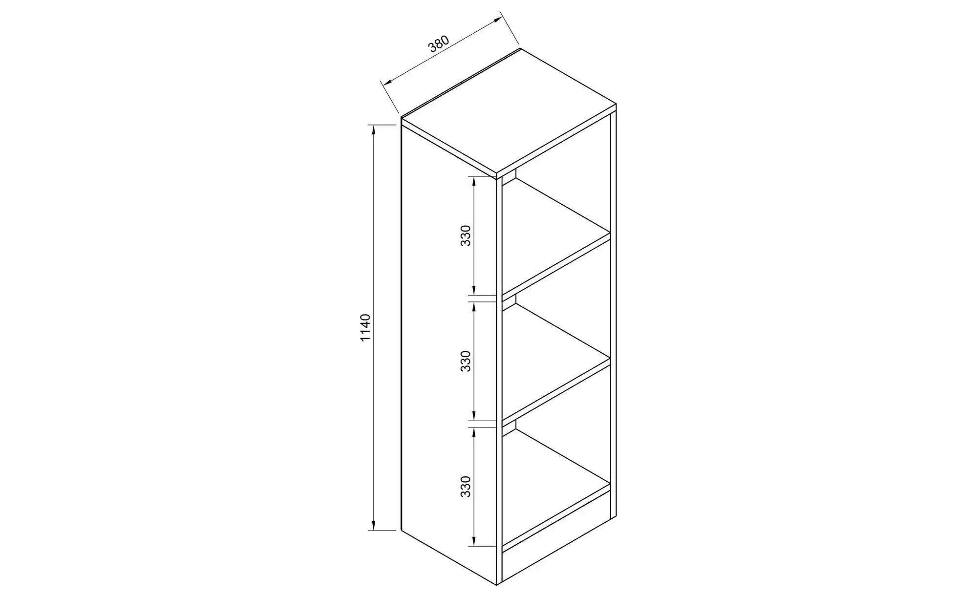 Standregal  Dilos ¦ weiß ¦ Maße (cm): B: 38 H: 114 Regale > Standregale - H günstig online kaufen