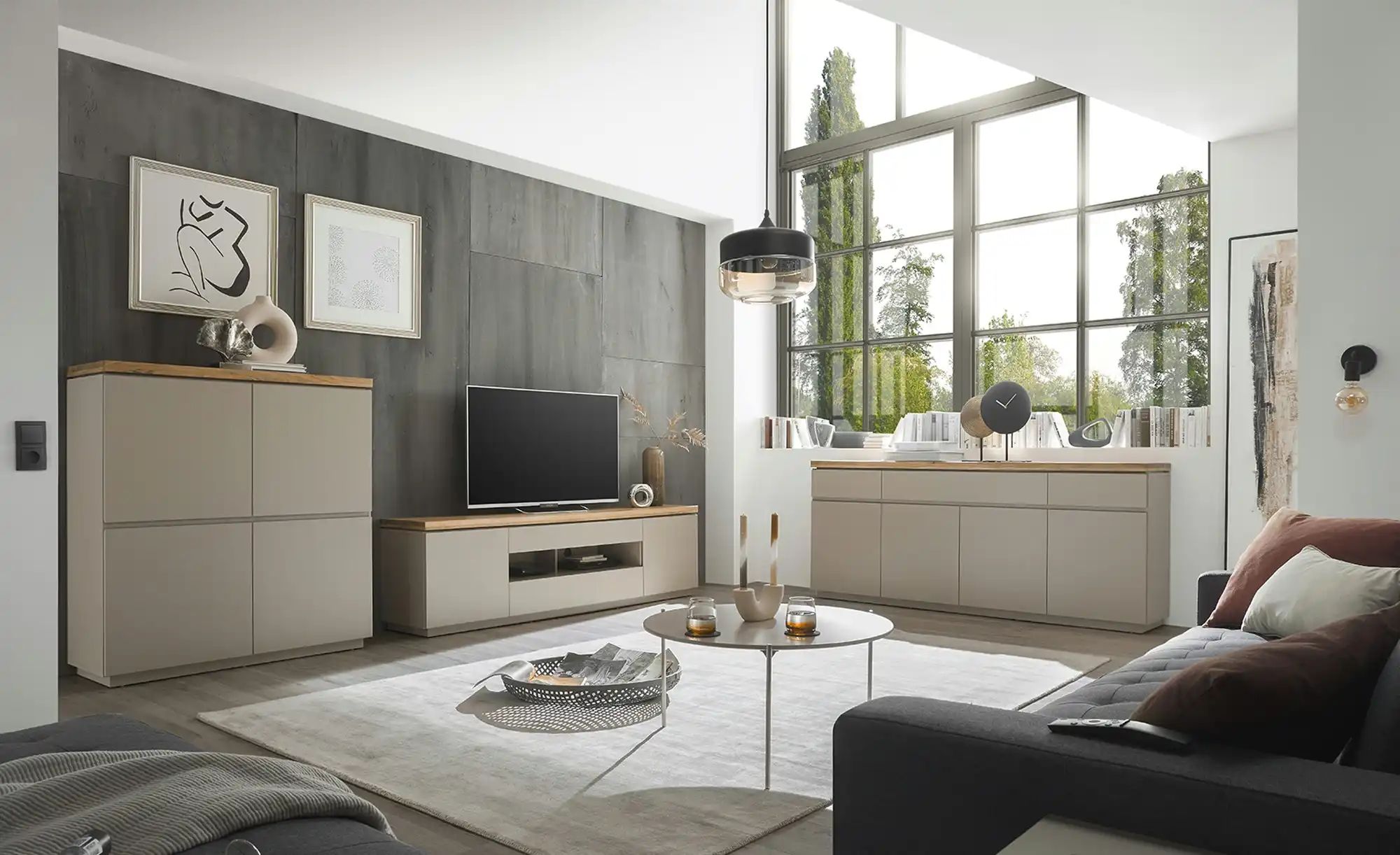 Thumbnail - Sideboard  Brohl ¦ grau ¦ Maße (cm): B: 113 H: 123 T: 40.0 Kommoden & Sideboards > Sideboards - Höffner