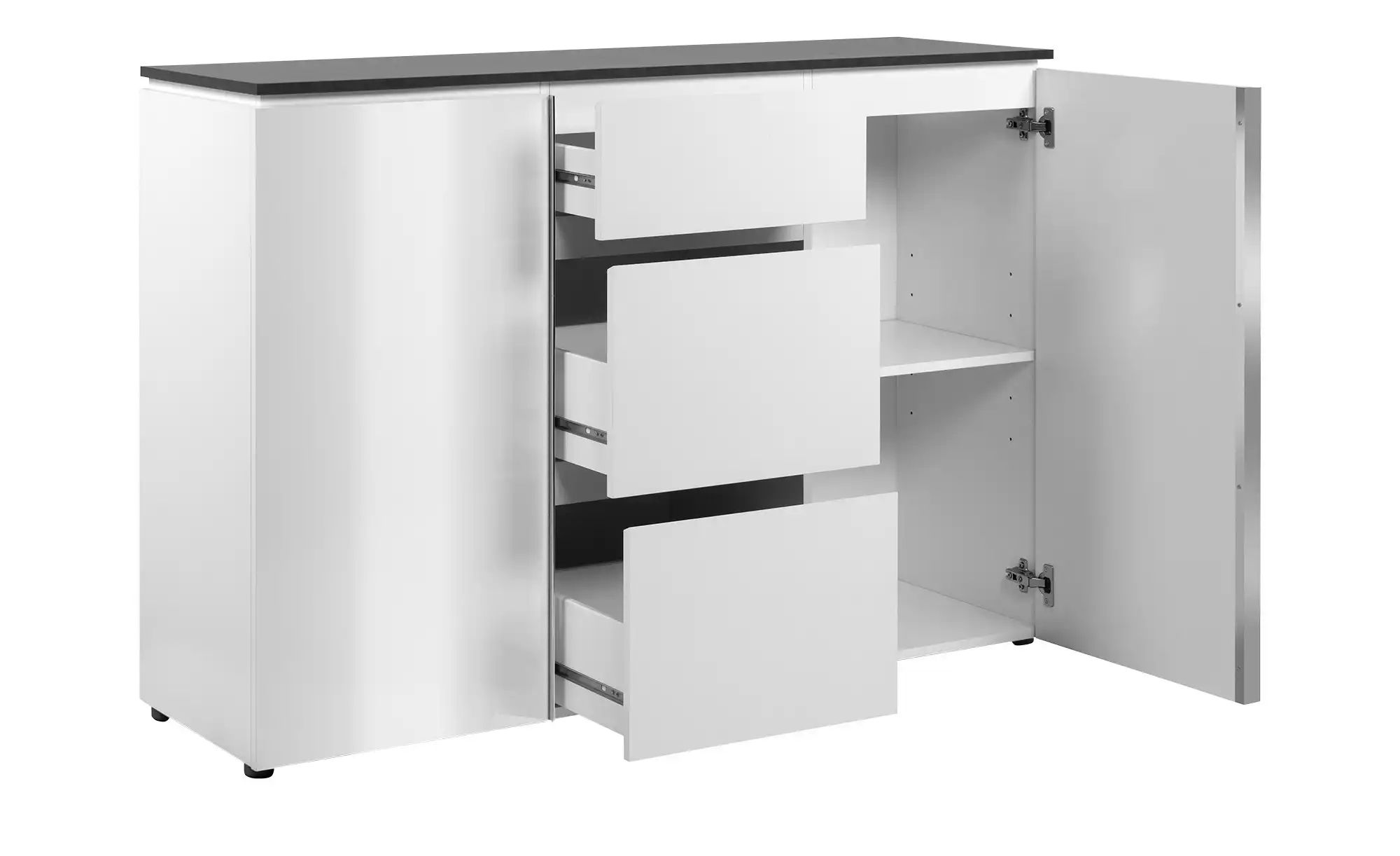 xonox.home Schuhschrank Kommode Sideboard Brest, Matera / Weiß Hochglanz, v günstig online kaufen