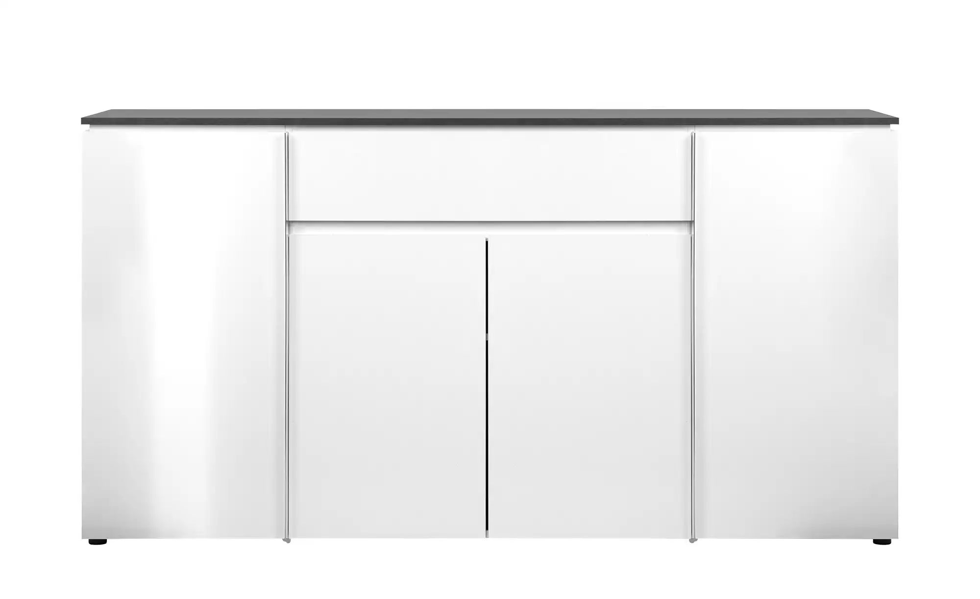 xonox.home Schuhschrank Kommode Sideboard Brest, Matera / Weiß Hochglanz, v günstig online kaufen