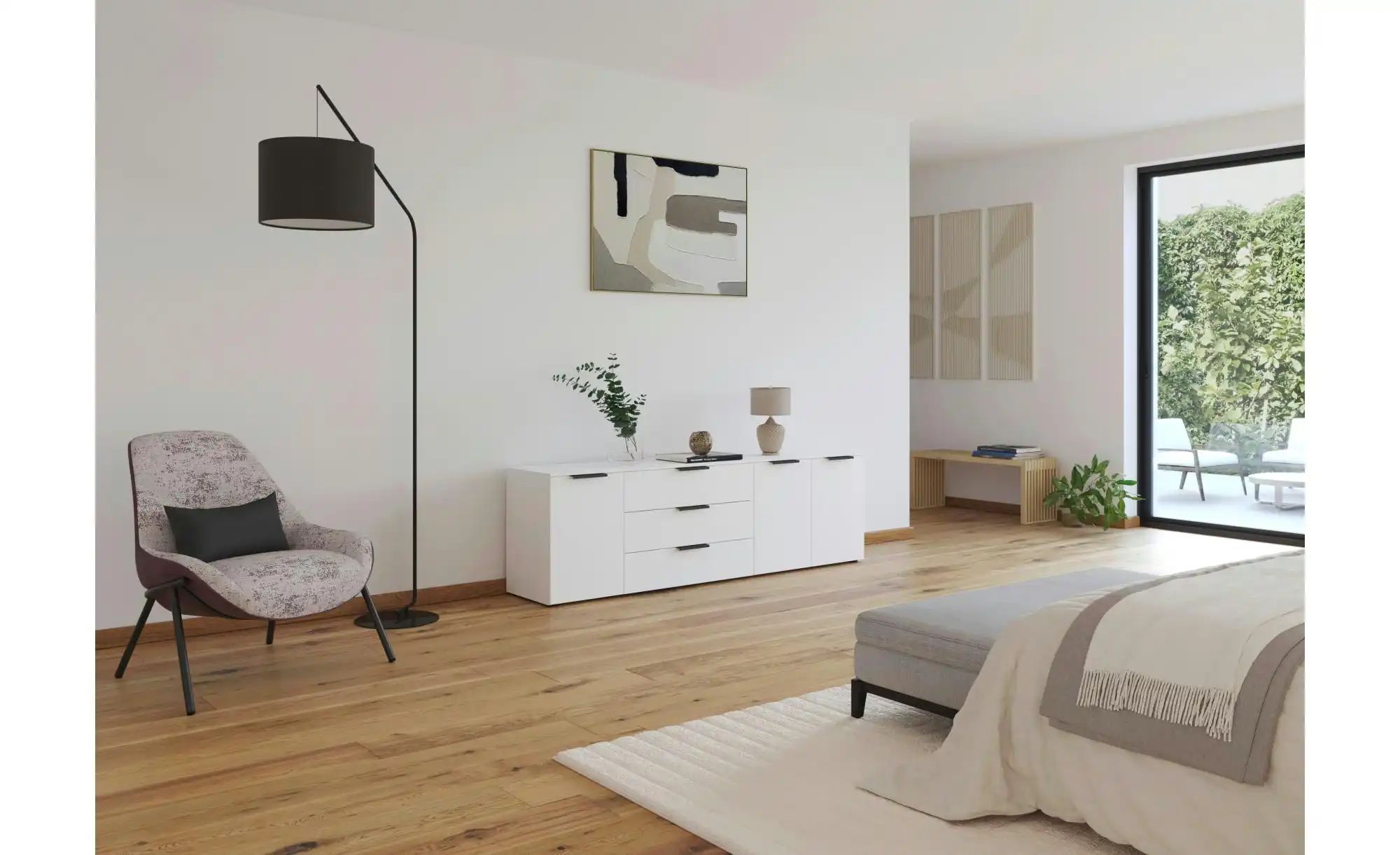 Thumbnail - Sideboard  Frome ¦ weiß ¦ Maße (cm): B: 199 H: 61 Kommoden & Sideboards > Sideboards - Höffner