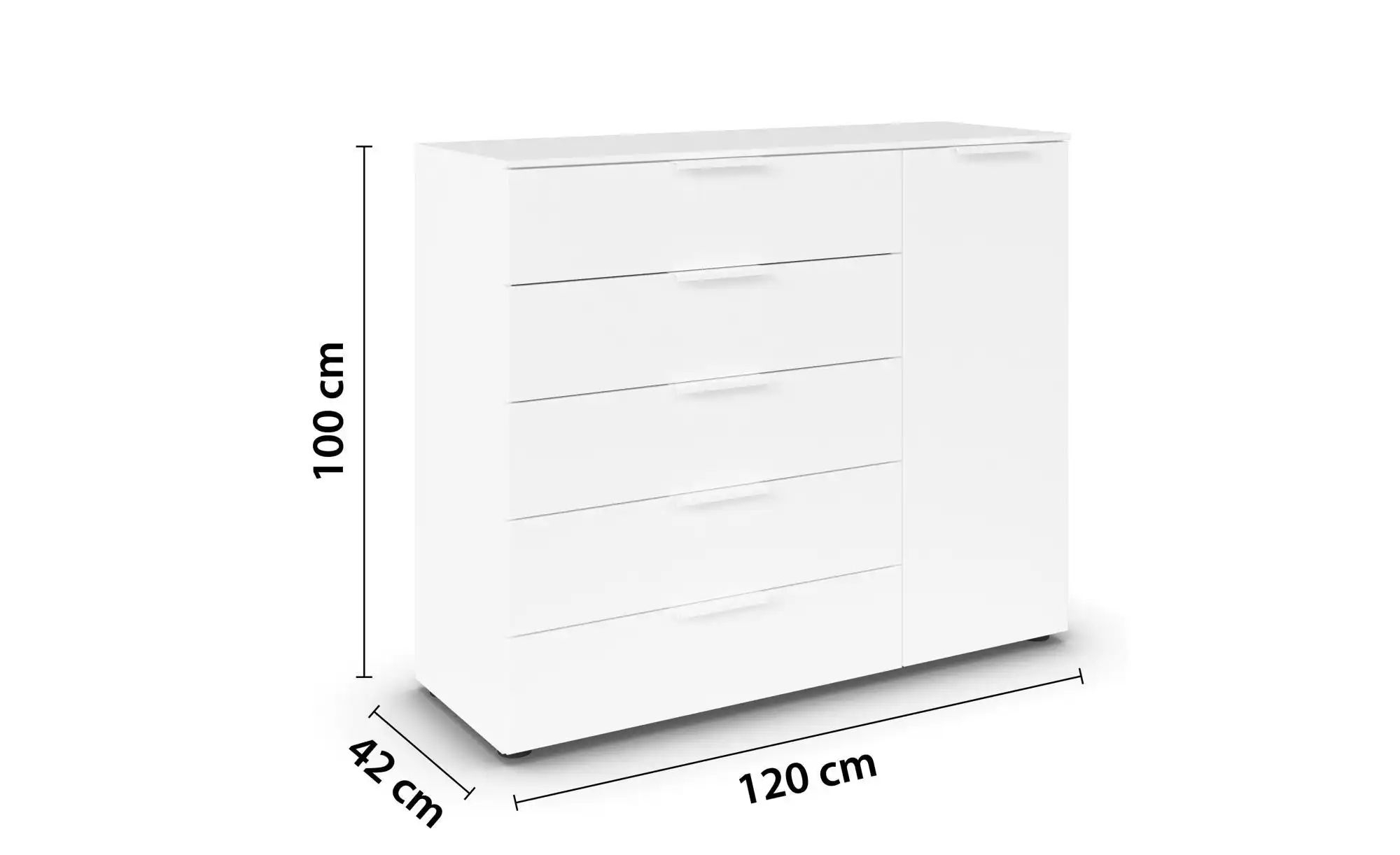 Sideboard  Flipp ¦ weiß ¦ Maße (cm): B: 120 H: 100 Kommoden & Sideboards > günstig online kaufen