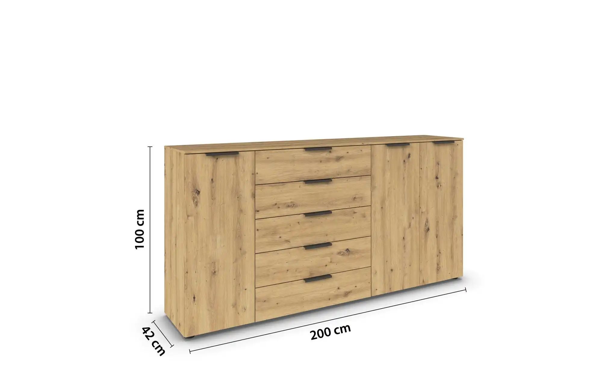 Sideboard   ¦ holzfarben ¦ Maße (cm): B: 199 H: 100 Kommoden & Sideboards > günstig online kaufen