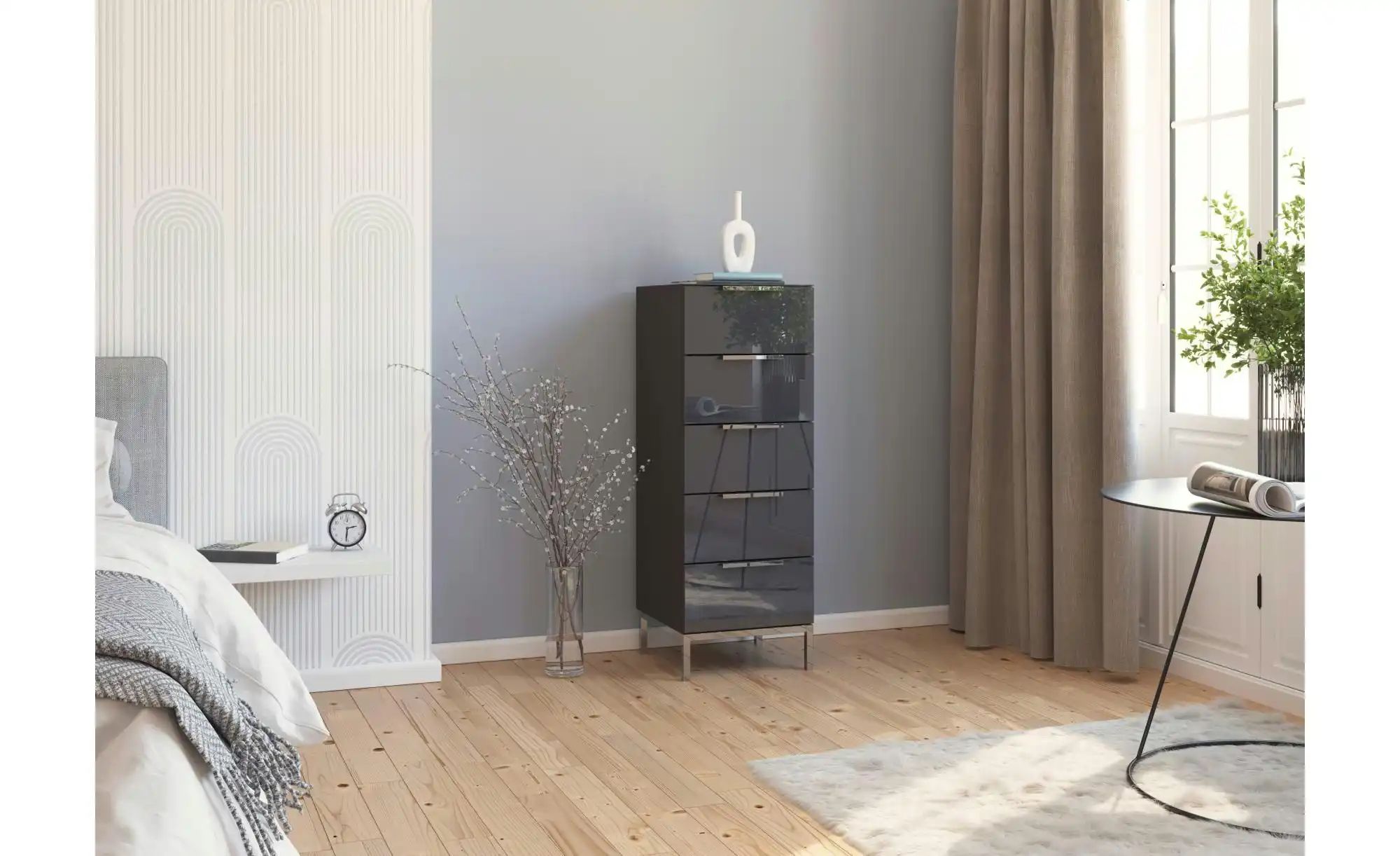 Kommode  Frome ¦ schwarz ¦ Maße (cm): B: 40 H: 110 Kommoden & Sideboards > günstig online kaufen