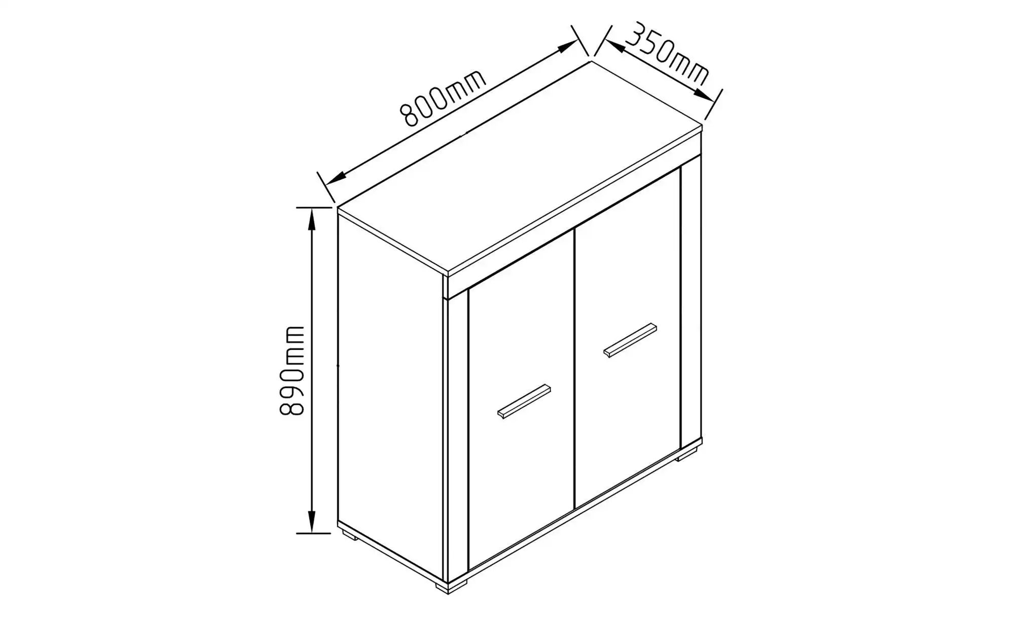 Kommode ¦ weiß ¦ Maße (cm): B: 80 H: 88,5 Kommoden & Sideboards > Highboard günstig online kaufen