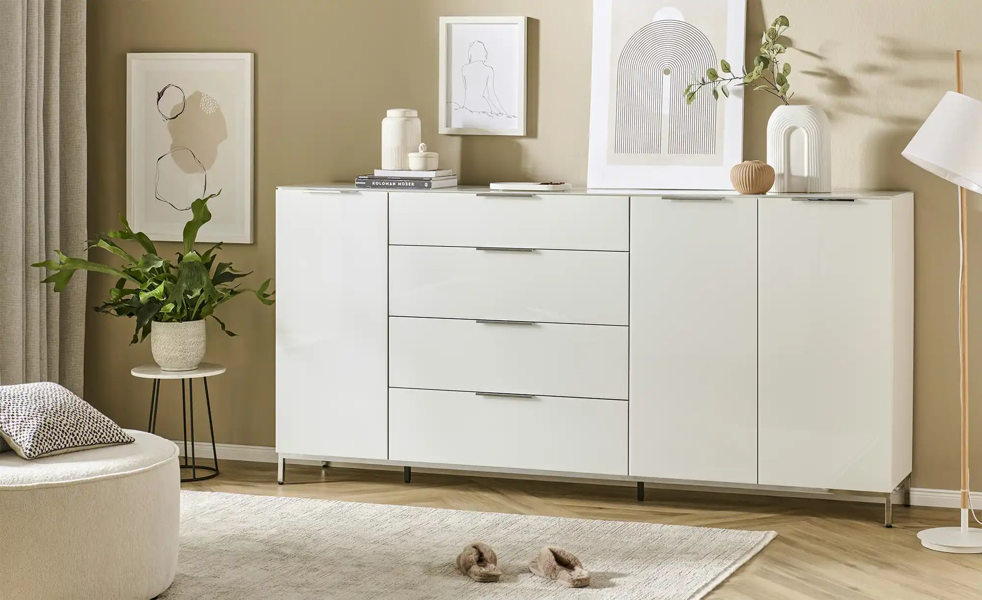 Sideboard  Vitreo Neo ¦ weiß ¦ Maße (cm): B: 226 H: 99 T: 40.0 Kommoden & S günstig online kaufen