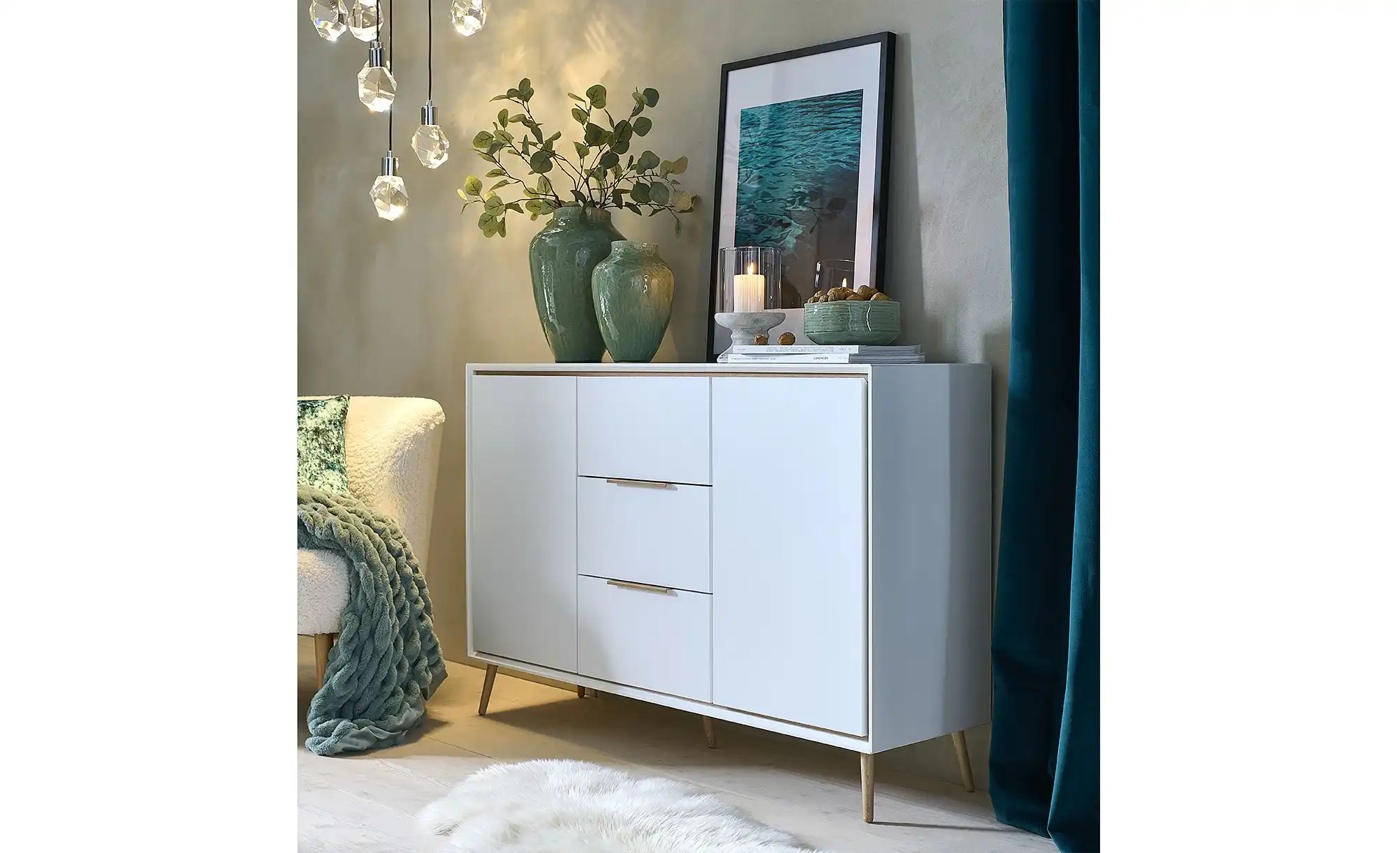 Sideboard  Arluno ¦ weiß ¦ Maße (cm): B: 135 H: 90 T: 38 Kommoden & Sideboa günstig online kaufen