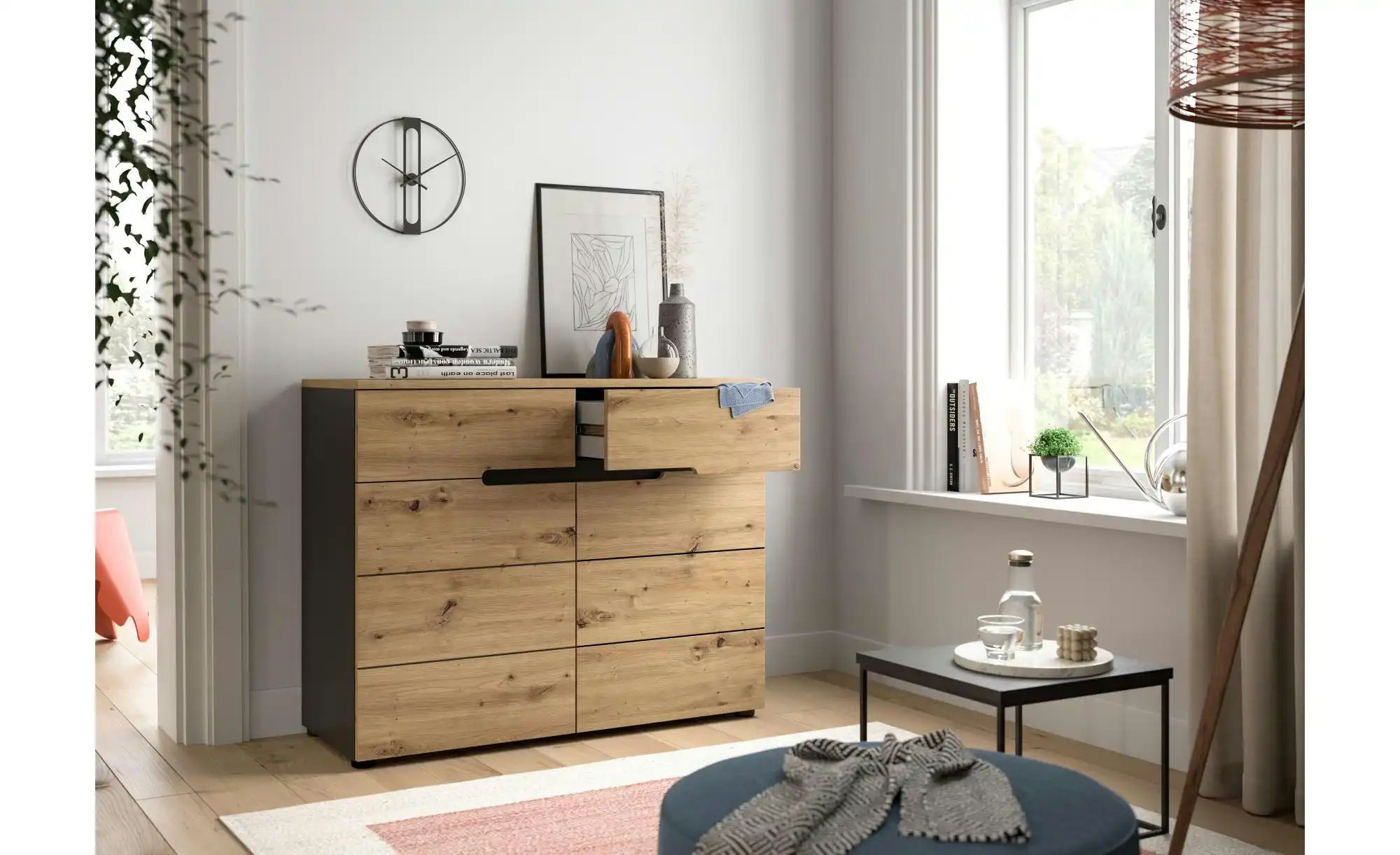 xonox.home Schuhschrank Kommode Canu, grau / Artisan Eiche Sideboard, 100 c günstig online kaufen