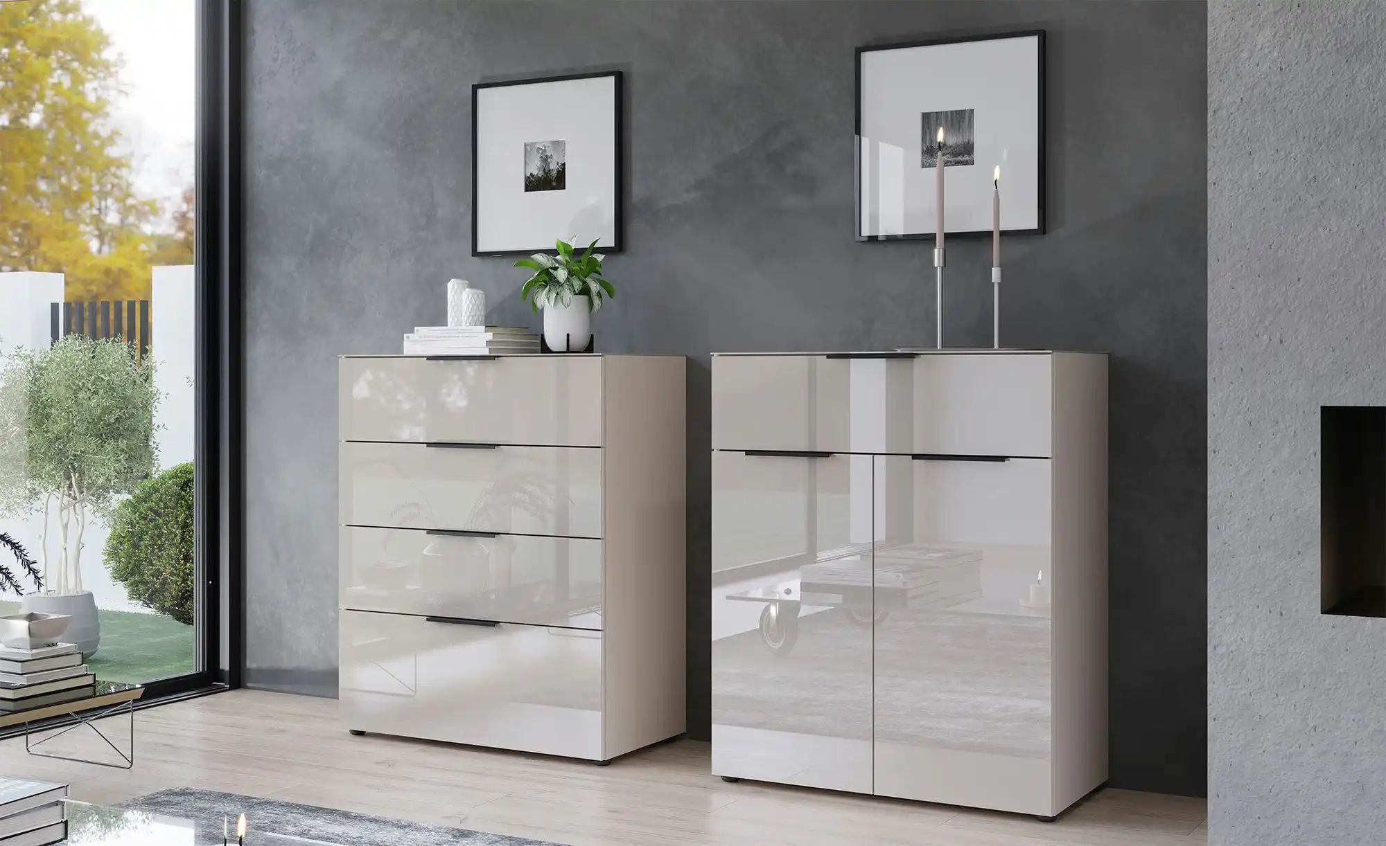 Thumbnail - uno Sideboard Levi ¦ beige ¦ Maße (cm): B: 83 H: 102 T: 42.0 Kommoden & Sideboards > Sideboards - Höffner