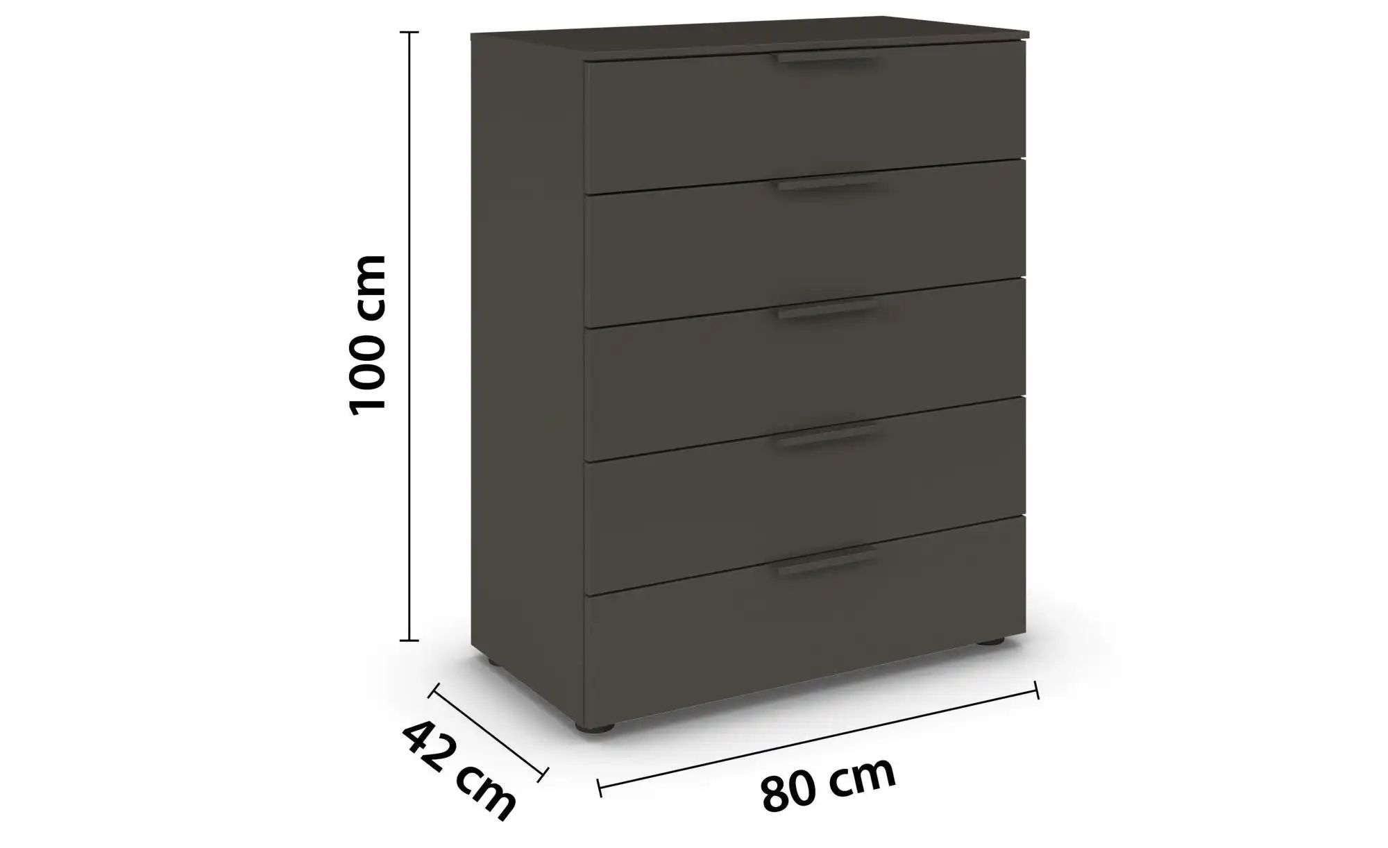 Thumbnail - Kommode Flipp ¦ schwarz ¦ Maße (cm): B: 80 H: 100 Kommoden & Sideboards > Kommoden - Höffner