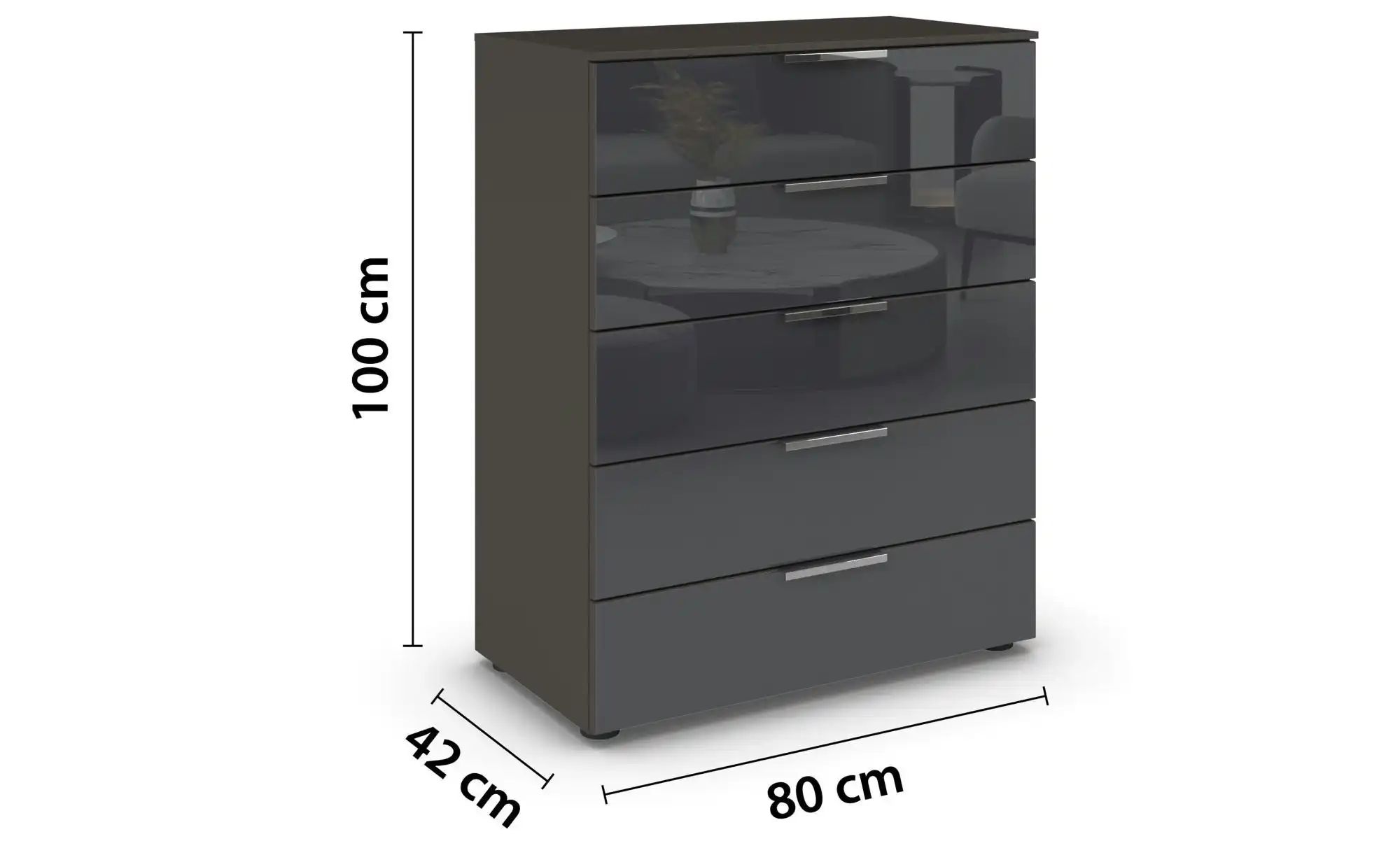 Thumbnail - Kommode  Flipp ¦ schwarz ¦ Maße (cm): B: 80 H: 100 Kommoden & Sideboards > Kommoden - Höffner