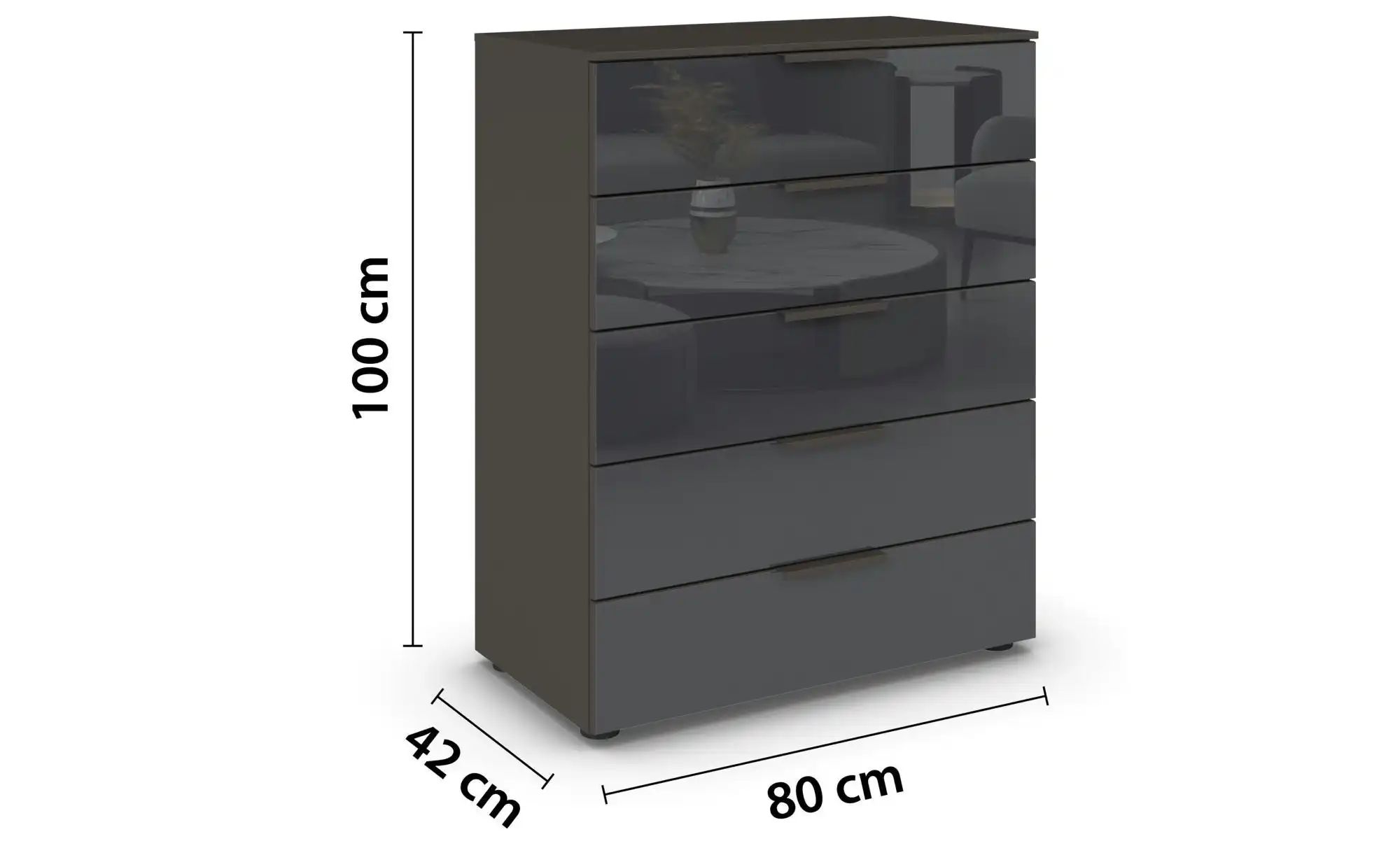 Thumbnail - Kommode  Flipp ¦ schwarz ¦ Maße (cm): B: 80 H: 100 Kommoden & Sideboards > Kommoden - Höffner