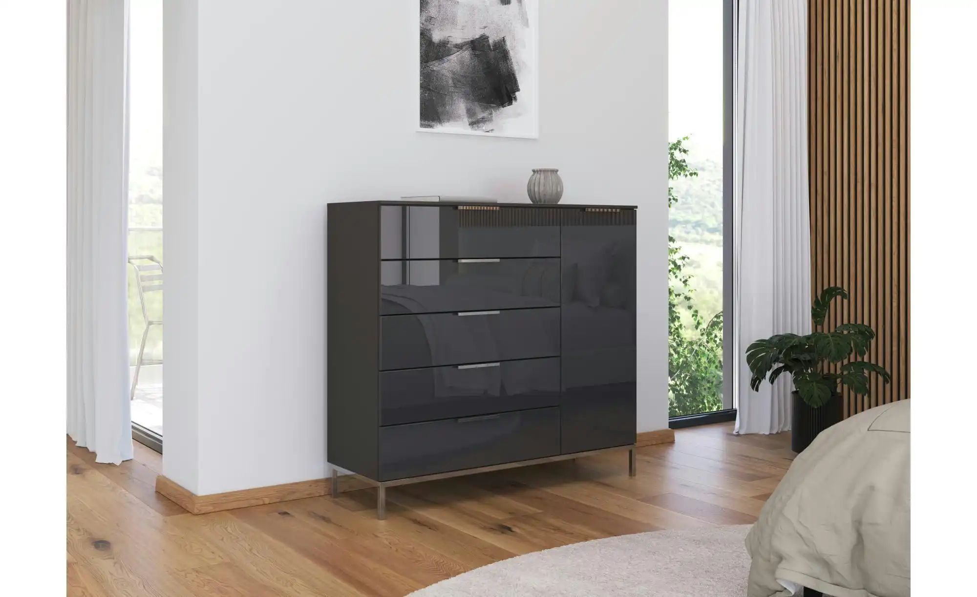 Sideboard ¦ schwarz ¦ Maße (cm): B: 120 H: 111 Kommoden & Sideboards > Side günstig online kaufen