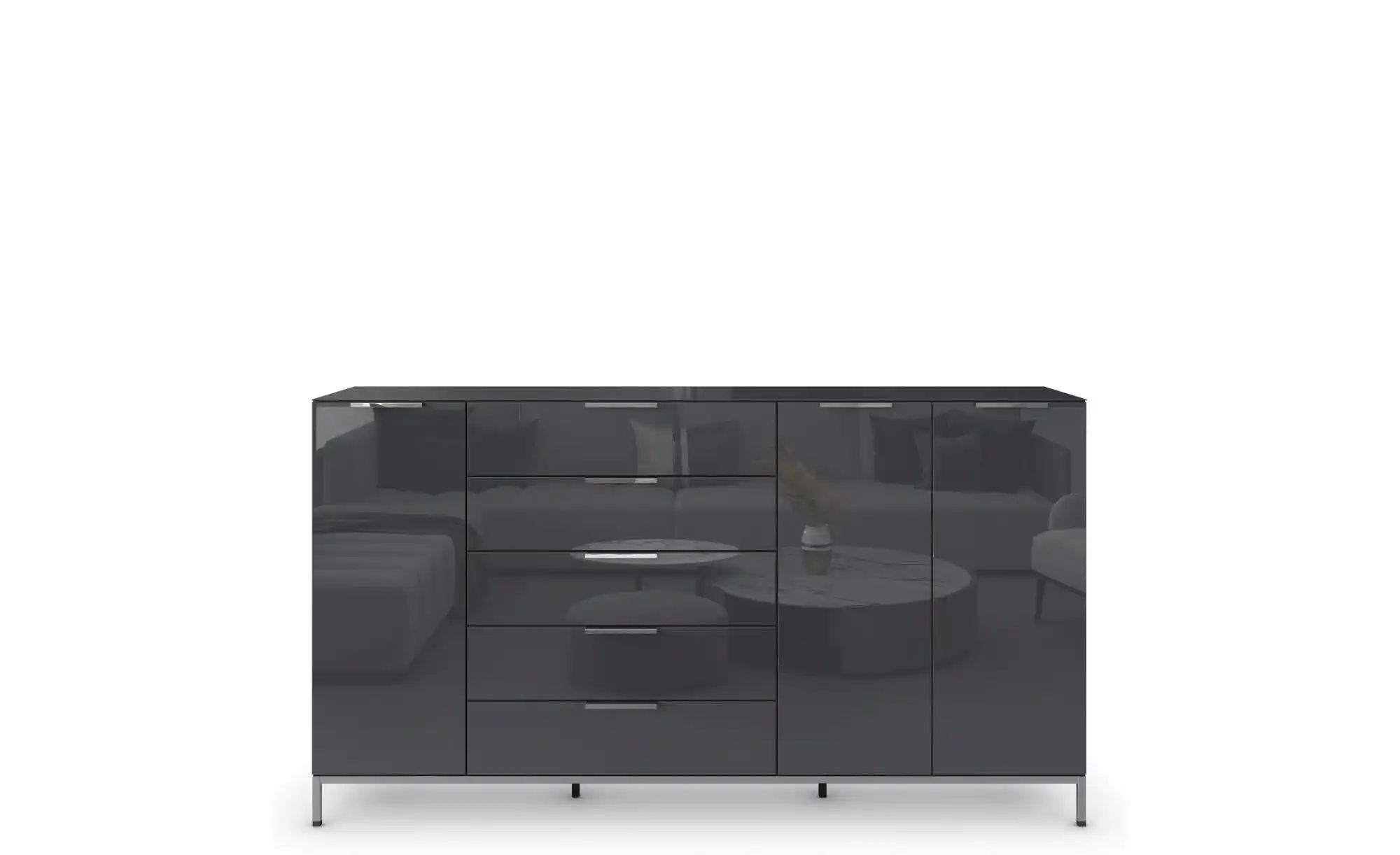 Highboard ¦ schwarz ¦ Maße (cm): B: 199 H: 110 Kommoden & Sideboards > High günstig online kaufen