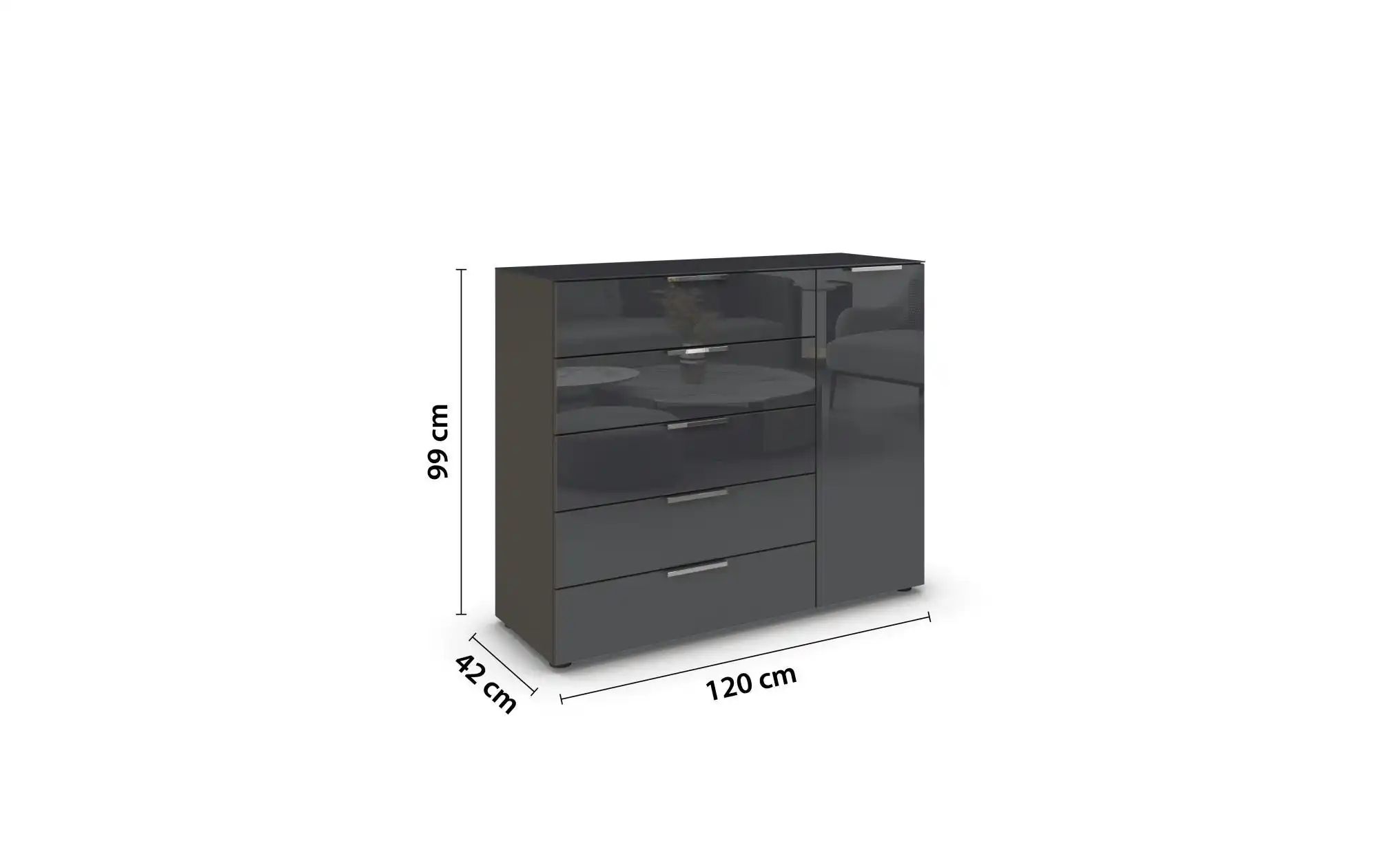 Sideboard ¦ schwarz ¦ Maße (cm): B: 120 H: 99 Kommoden & Sideboards > Sideb günstig online kaufen