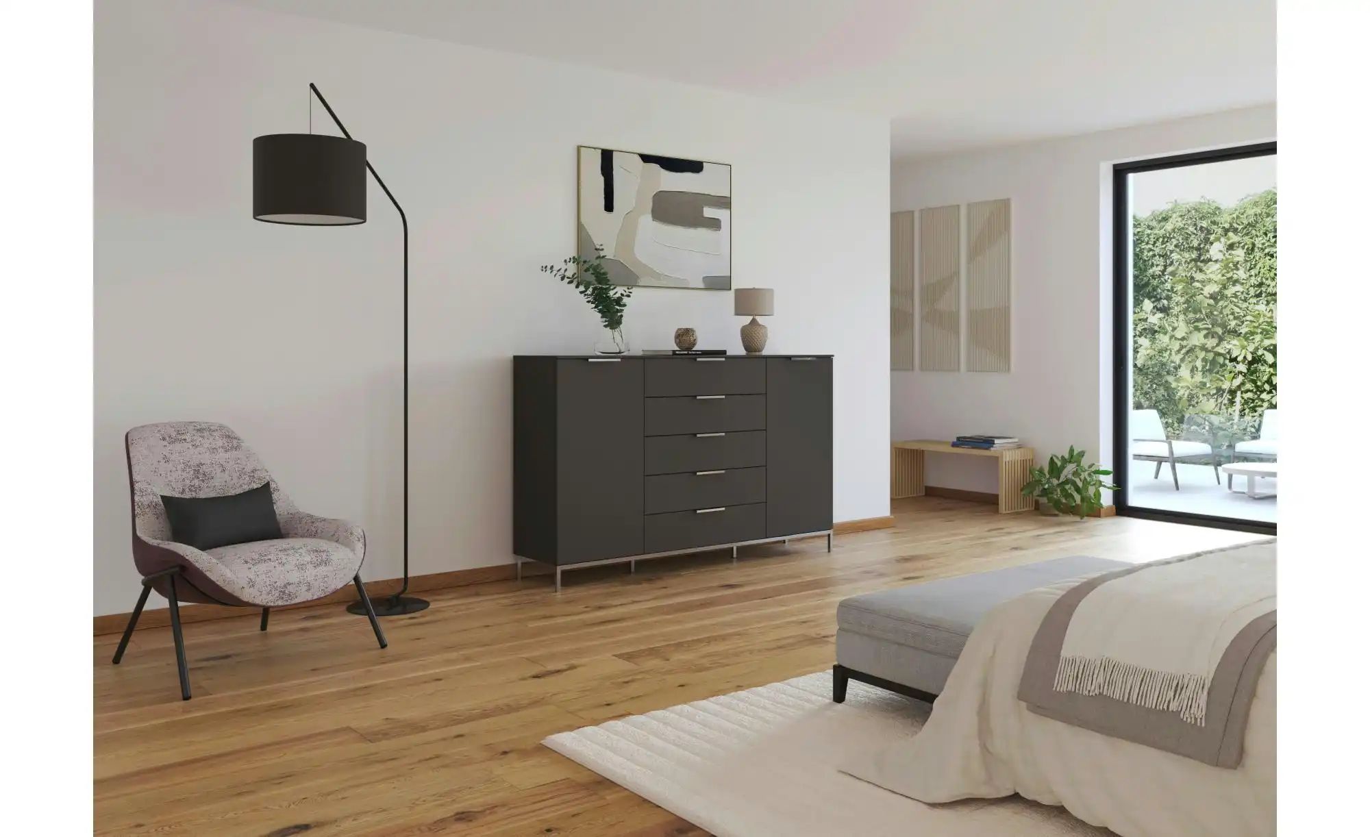 Highboard  Frome ¦ schwarz ¦ Maße (cm): B: 180 H: 111 Kommoden & Sideboards günstig online kaufen