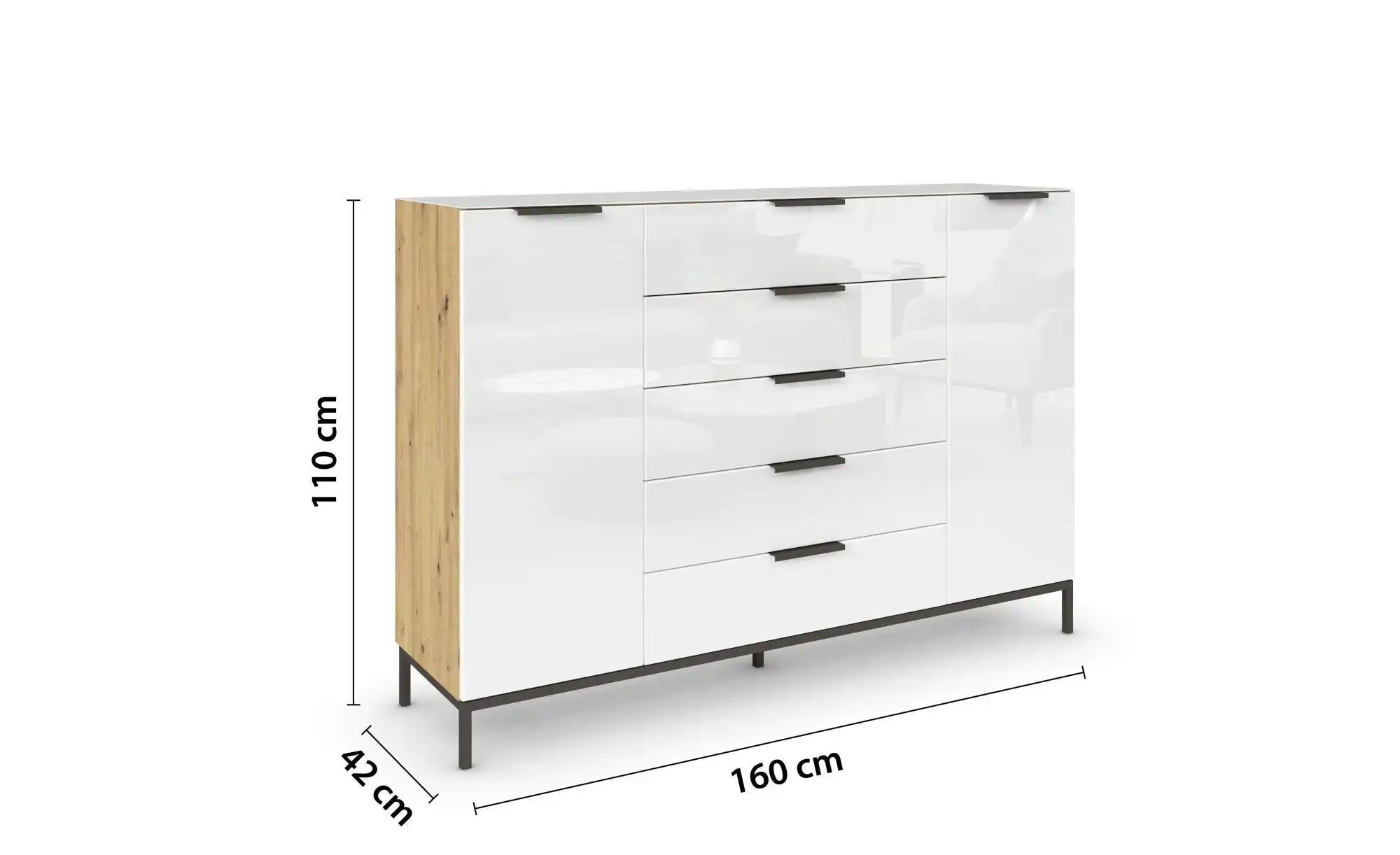 Thumbnail - Highboard Flipp ¦ holzfarben ¦ Maße (cm): B: 160 H: 110 Kommoden & Sideboards > Highboards - Höffner
