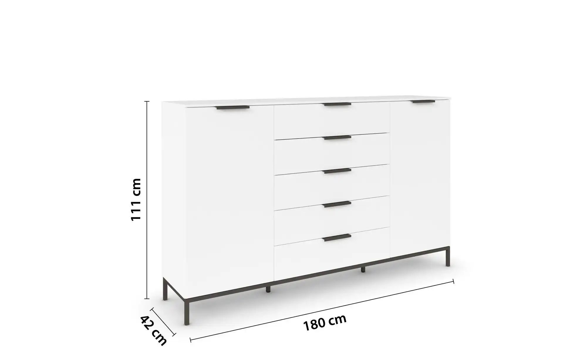 Highboard ¦ weiß ¦ Maße (cm): B: 180 H: 111 Kommoden & Sideboards > Highboa günstig online kaufen