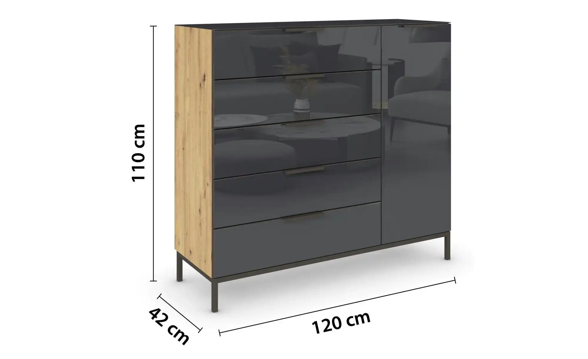 Sideboard  Flipp ¦ holzfarben ¦ Maße (cm): B: 120 H: 110 Kommoden & Sideboa günstig online kaufen