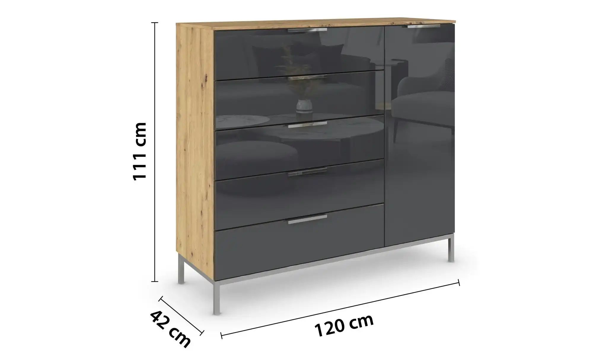 Sideboard  Frome ¦ holzfarben ¦ Maße (cm): B: 120 H: 111 Kommoden & Sideboa günstig online kaufen
