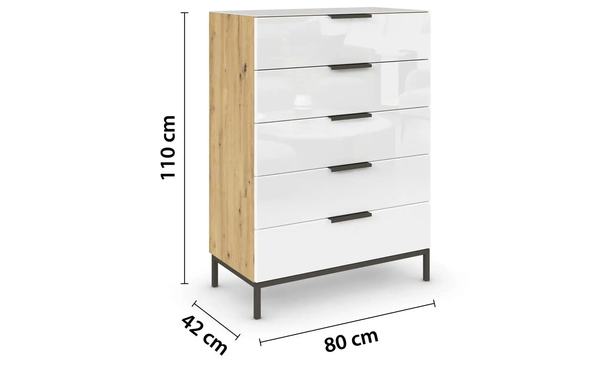 Kommode  Frome ¦ holzfarben ¦ Maße (cm): B: 80 H: 110 Kommoden & Sideboards günstig online kaufen