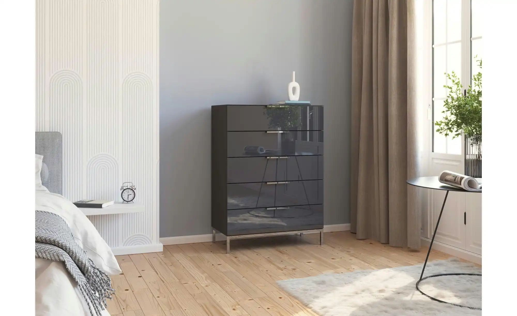 Thumbnail - Kommode  Frome ¦ schwarz ¦ Maße (cm): B: 80 H: 110 Kommoden & Sideboards > Kommoden - Höffner